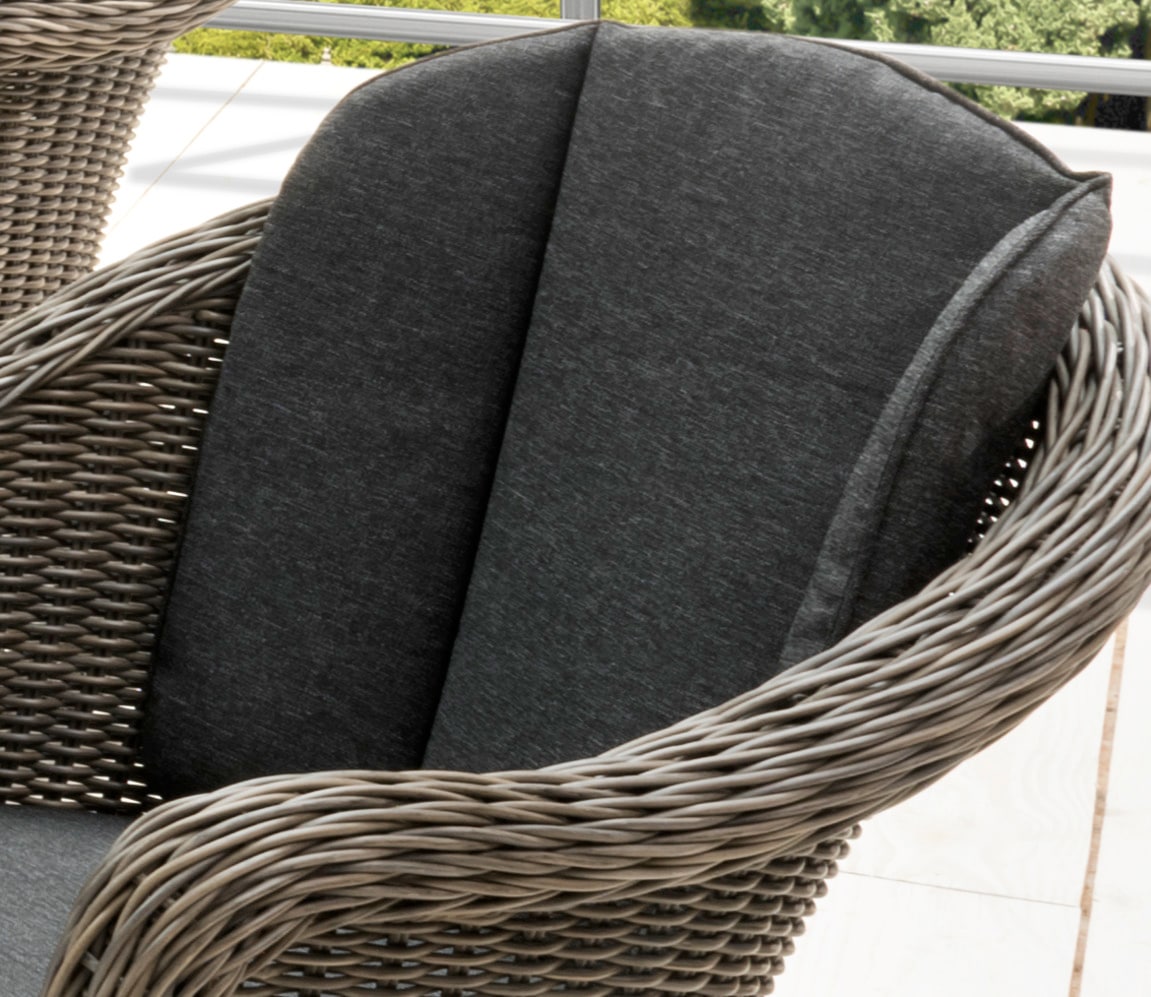 Destiny Garten-Essgruppe »MALAGA LUNA«, (19 tlg., 6x Sessel, 1x Tisch, 1x Drehteller, inkl. Auflagen), Aluminium, Polyrattan