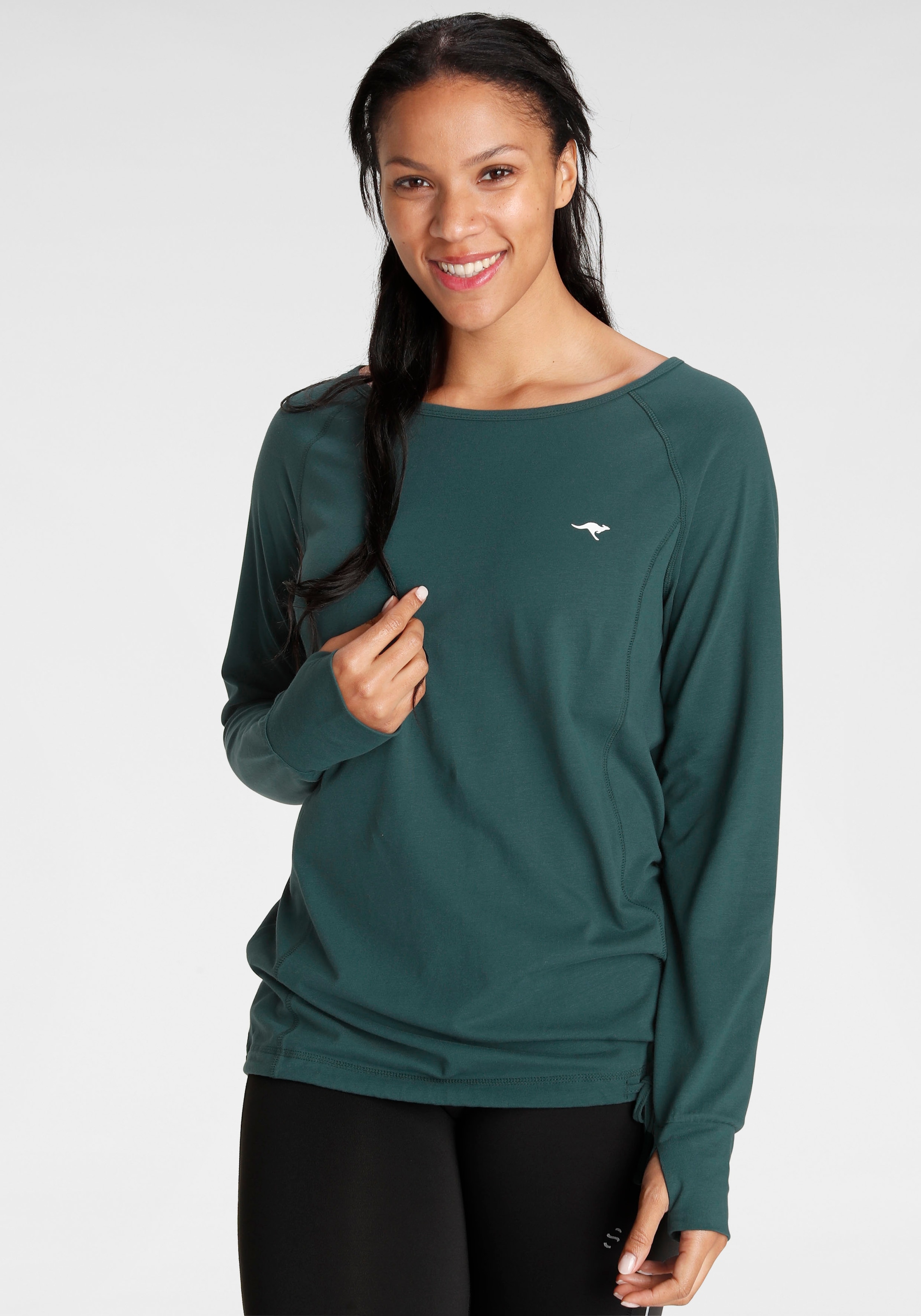 KangaROOS Langarmshirt, Langarm, für Büro und Freizeit, aus Baumwollmischung