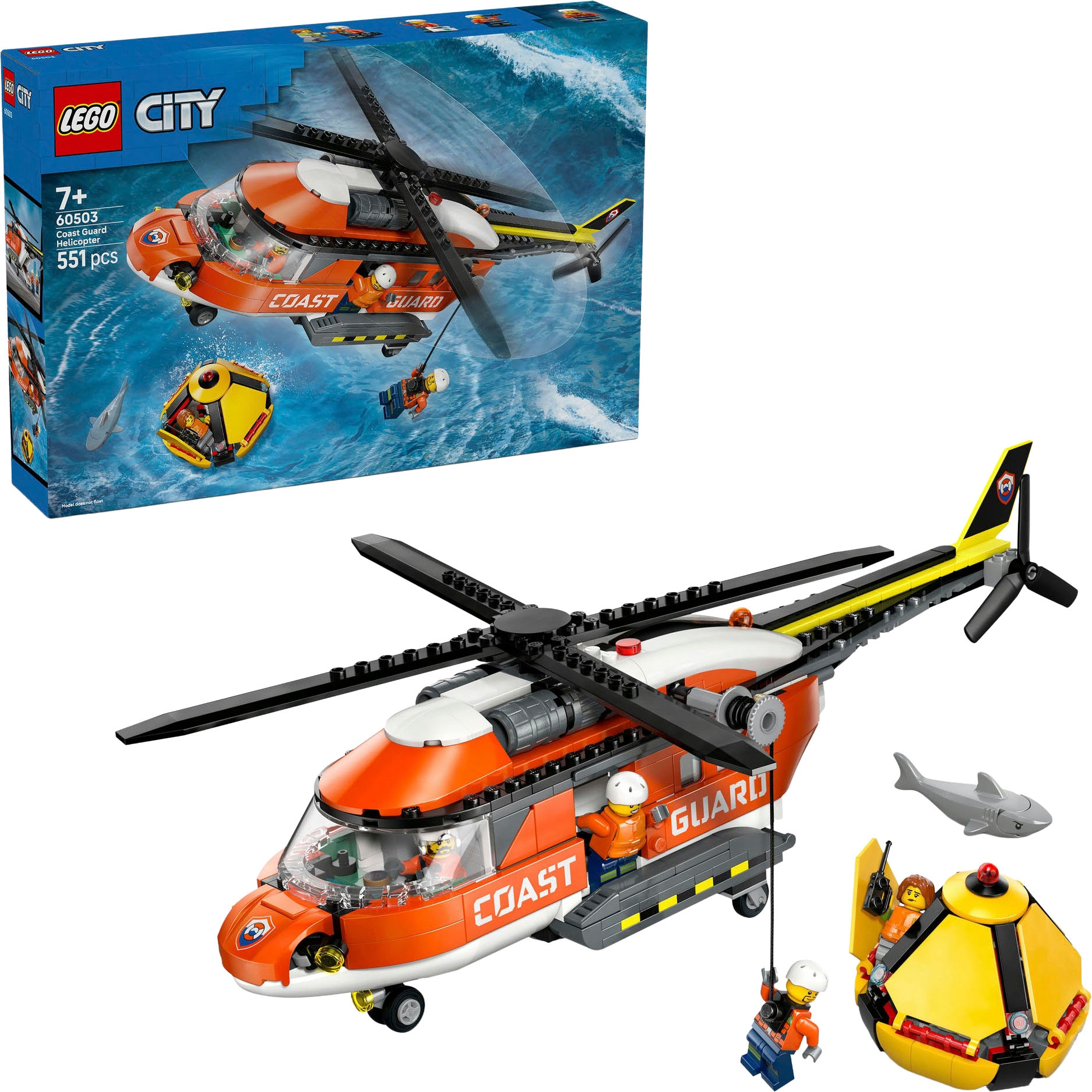 LEGO® Konstruktionsspielsteine »Hubschrauber der Küstenwache (60503), LEGO City« Made in Europe