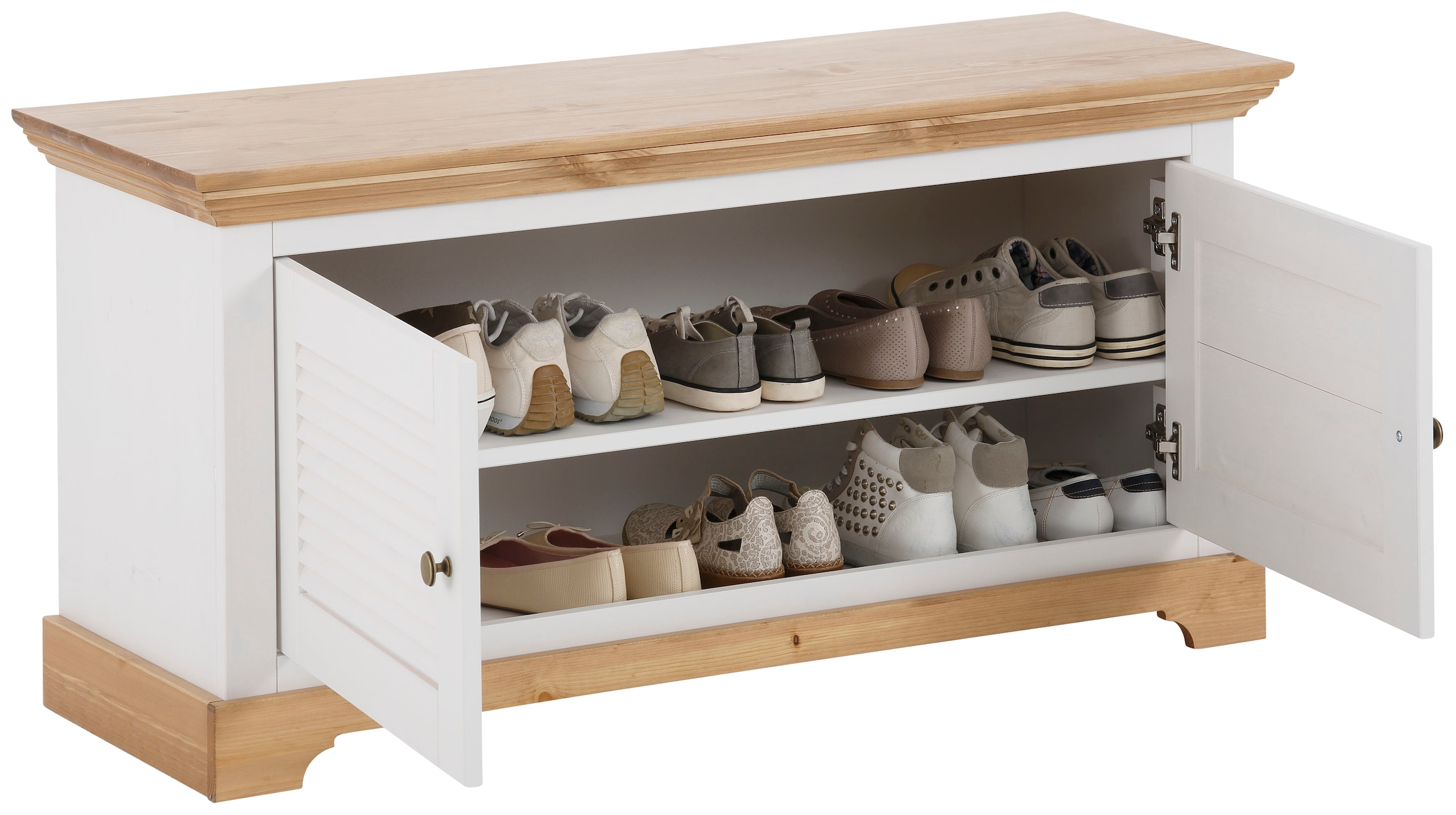 Home affaire Schuhbank »Ayanna«, Sitzbank aus massiver Kiefer, FSC®, Breite 94 cm, Sitzhöhe 53 cm