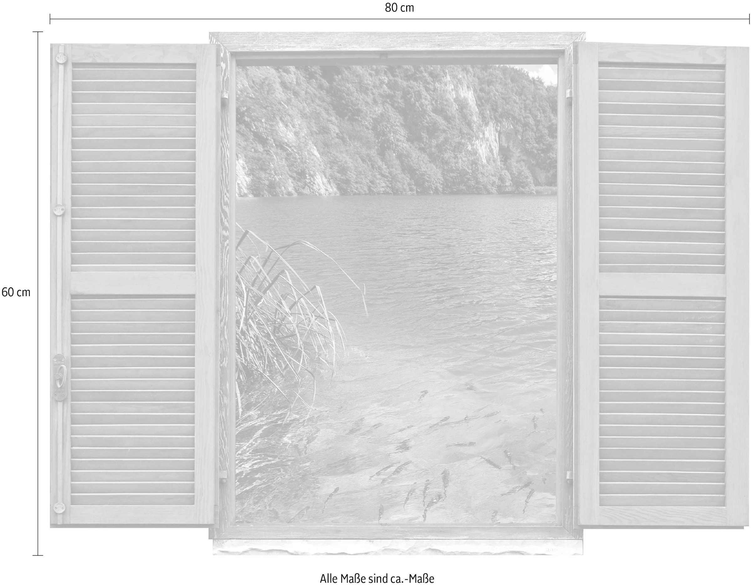 queence Wandtattoo »Berglandschaft«, (1 St.), Wandsticker, Wandbild, selbstklebend, 3D, Fenster