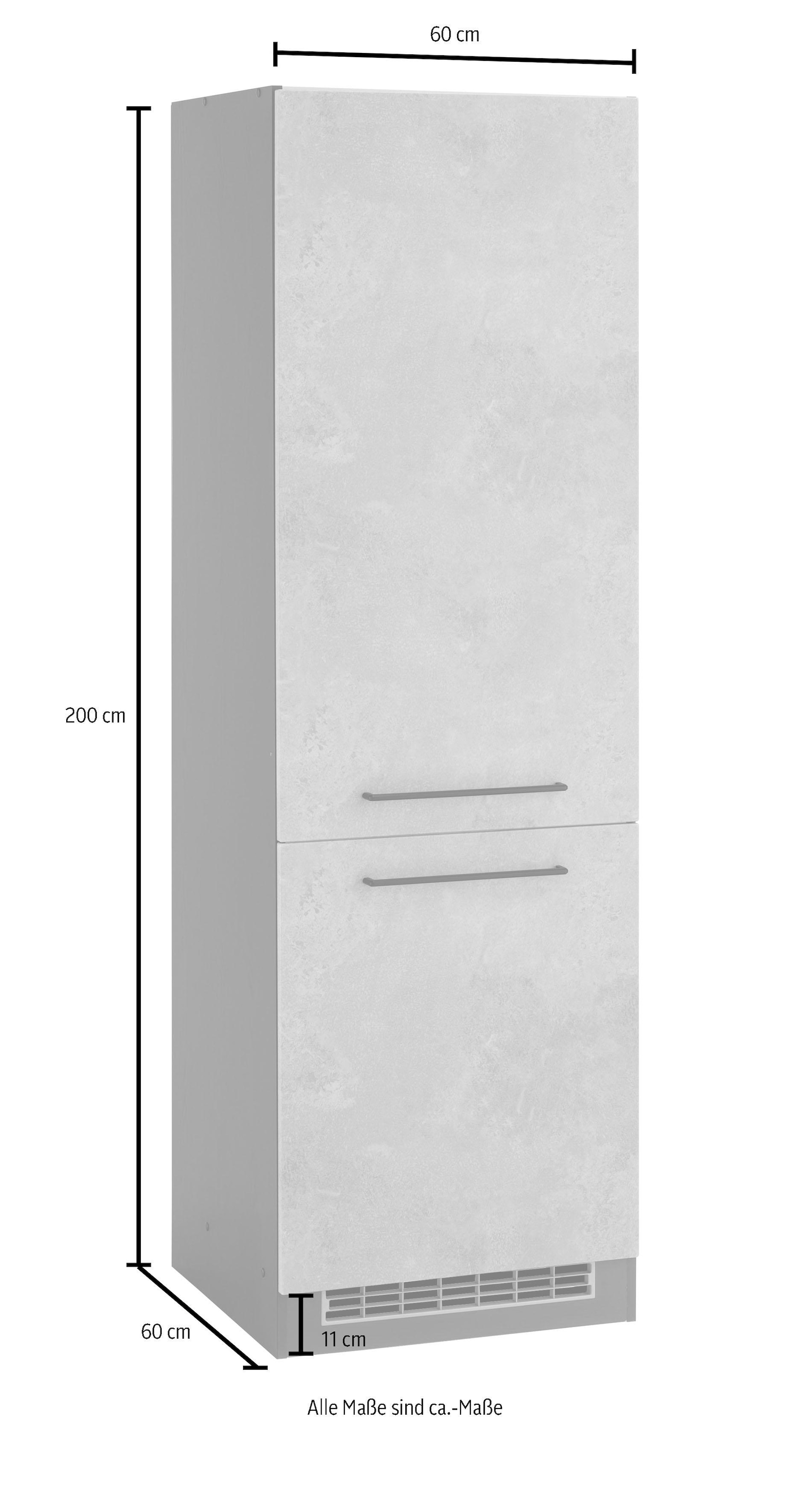 »Tulsa«, MDF HELD Türen, OTTO cm bei 200 cm 60 2 Kühlumbauschrank Metallgriff, hoch, bestellen breit, schwarzer MÖBEL Front