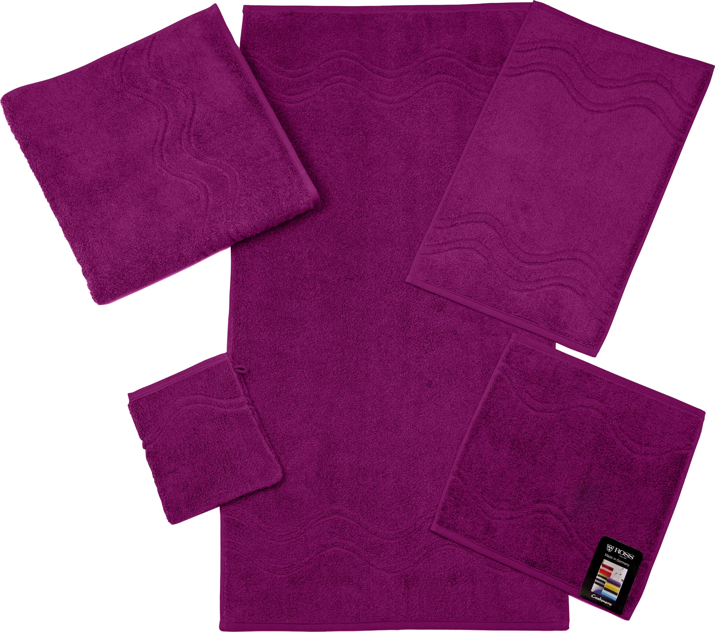 ROSS Duschtuch »Cashmere feeling«, (1 St.), 100% Baumwolle, mit Wellen-Bordüre, große Farbauswahl