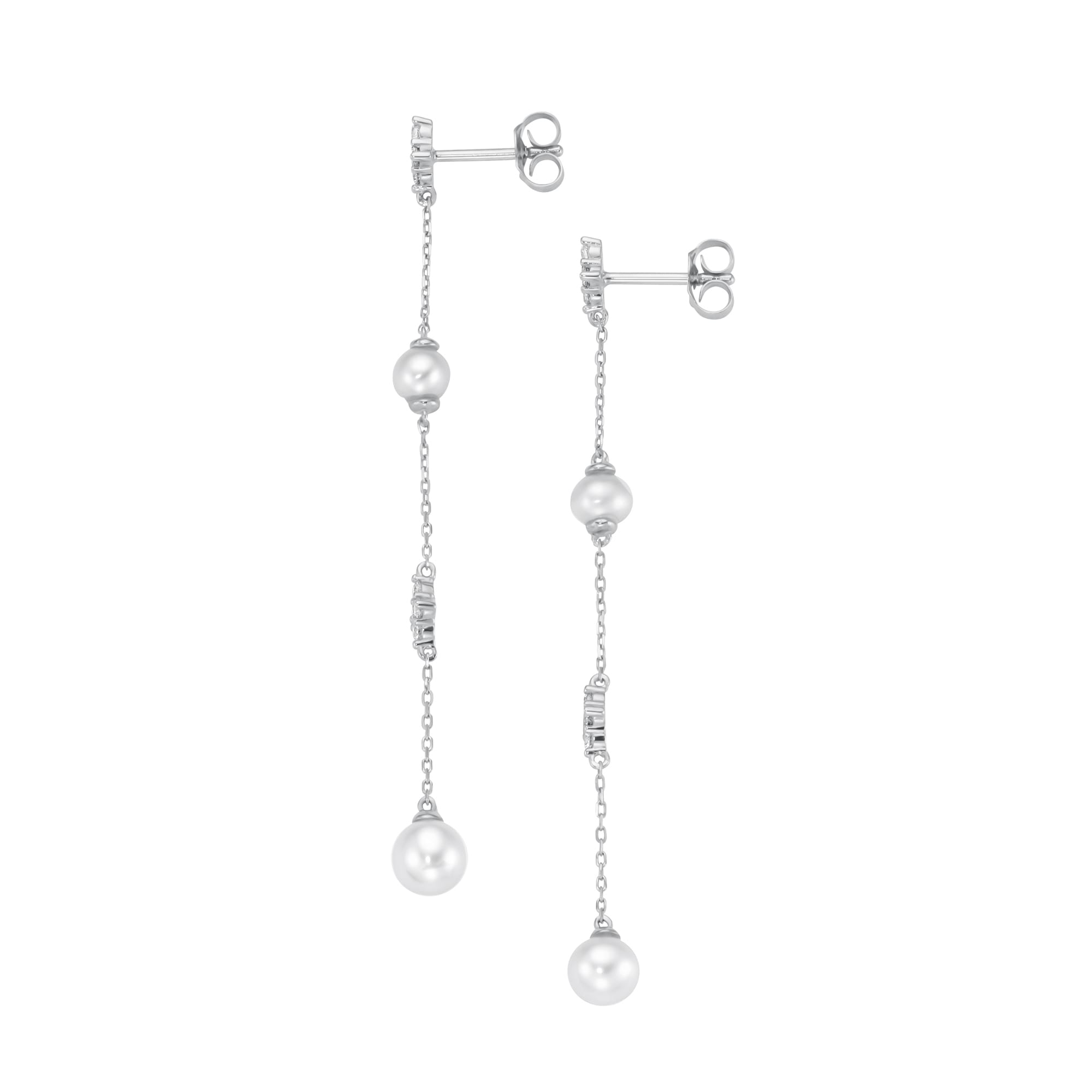 GIORGIO MARTELLO MILANO Paar Ohrhänger »Ohrhänger mit Süßwasser-Perlen und Zirkonia, Silber 925«