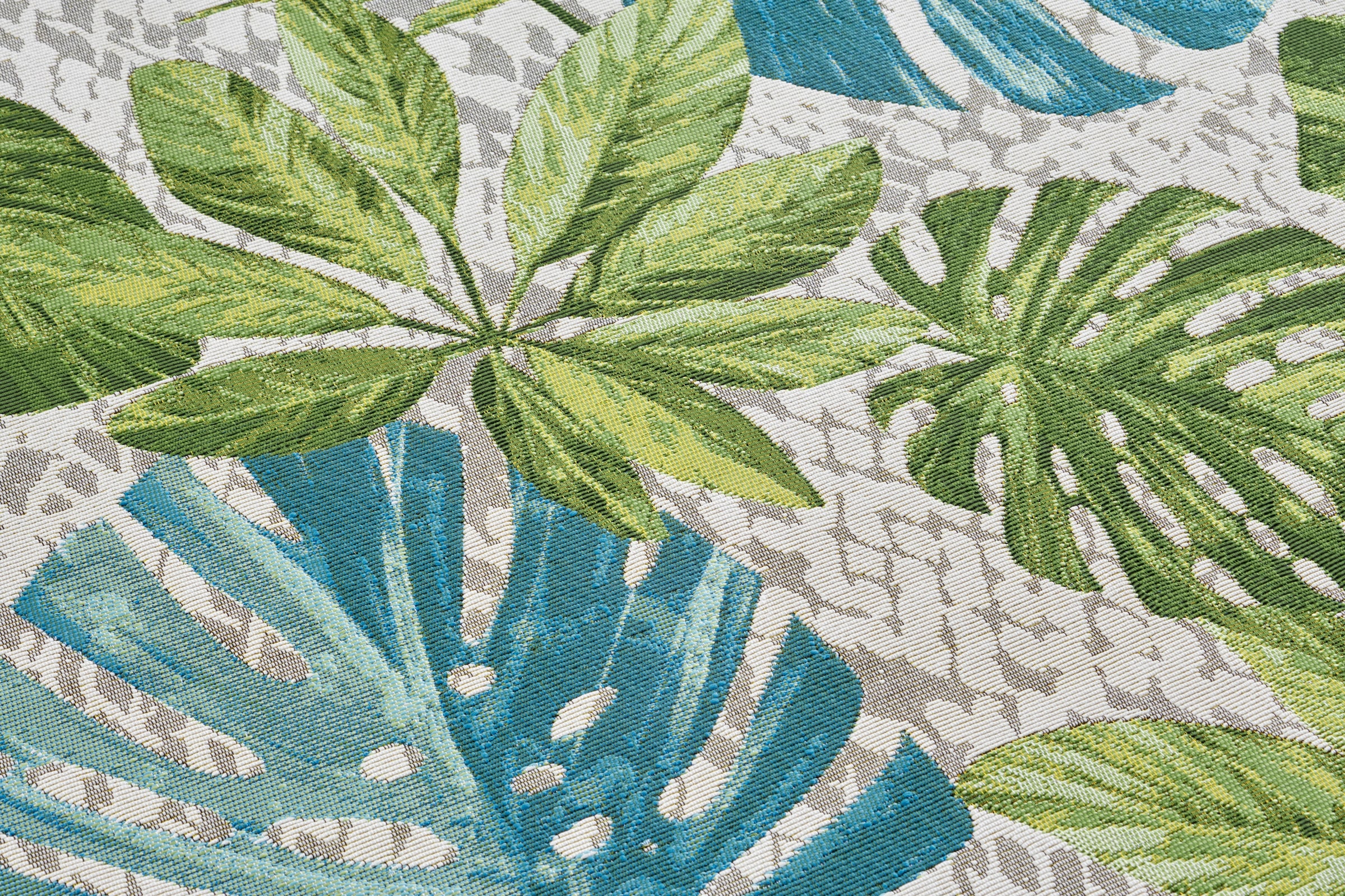 HANSE Home Outdoorteppich »Tropical Leaves«, rechteckig, 3 mm Höhe, In-& Outdoor, Wetterfest, Balkon, Garten, Wohnzimmer, Floral, Palme