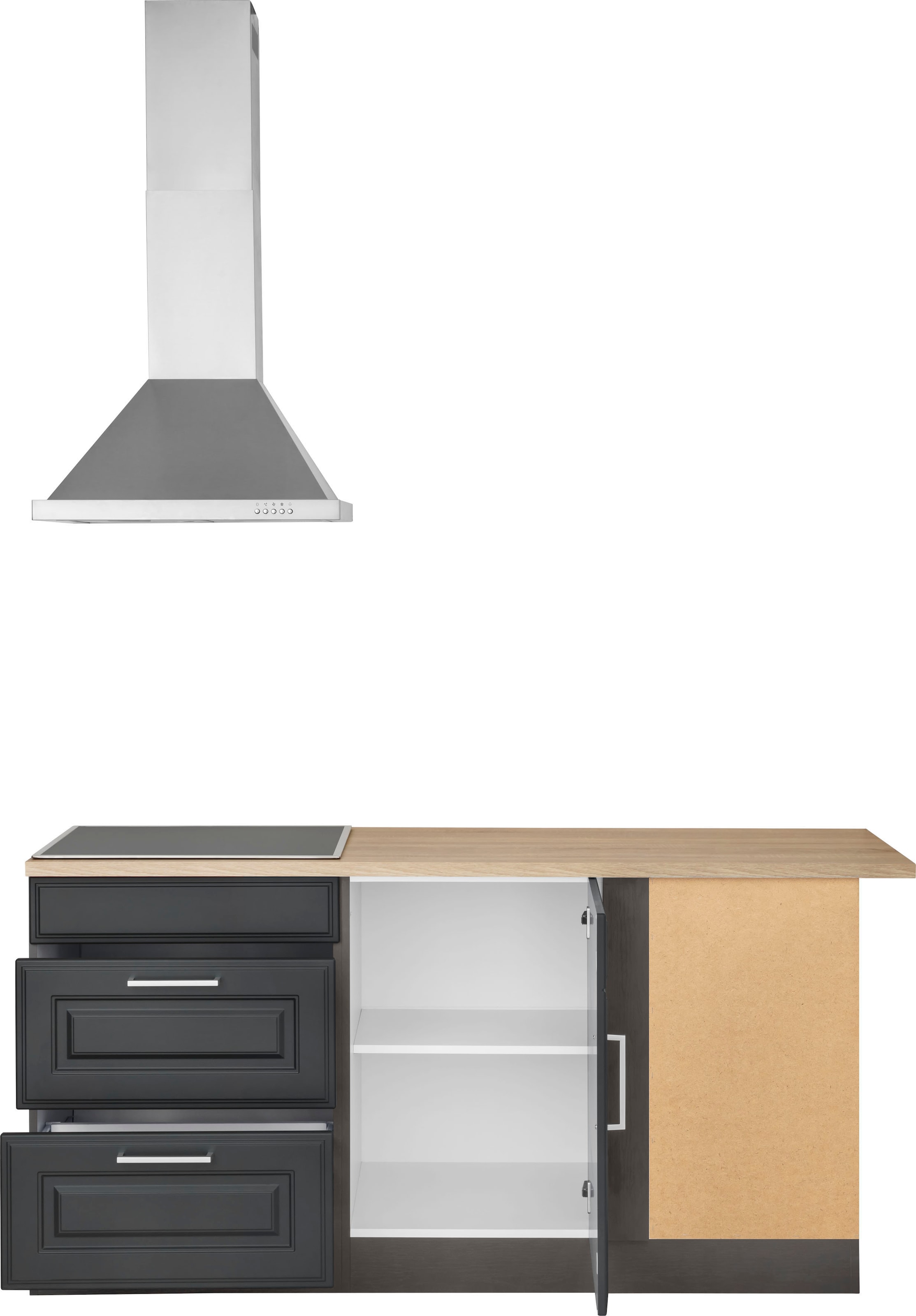HELD MÖBEL Winkelküche »Stockholm«, Stellbreite 260/170 cm, mit hochwertigen MDF Fronten im Landhaus-Stil