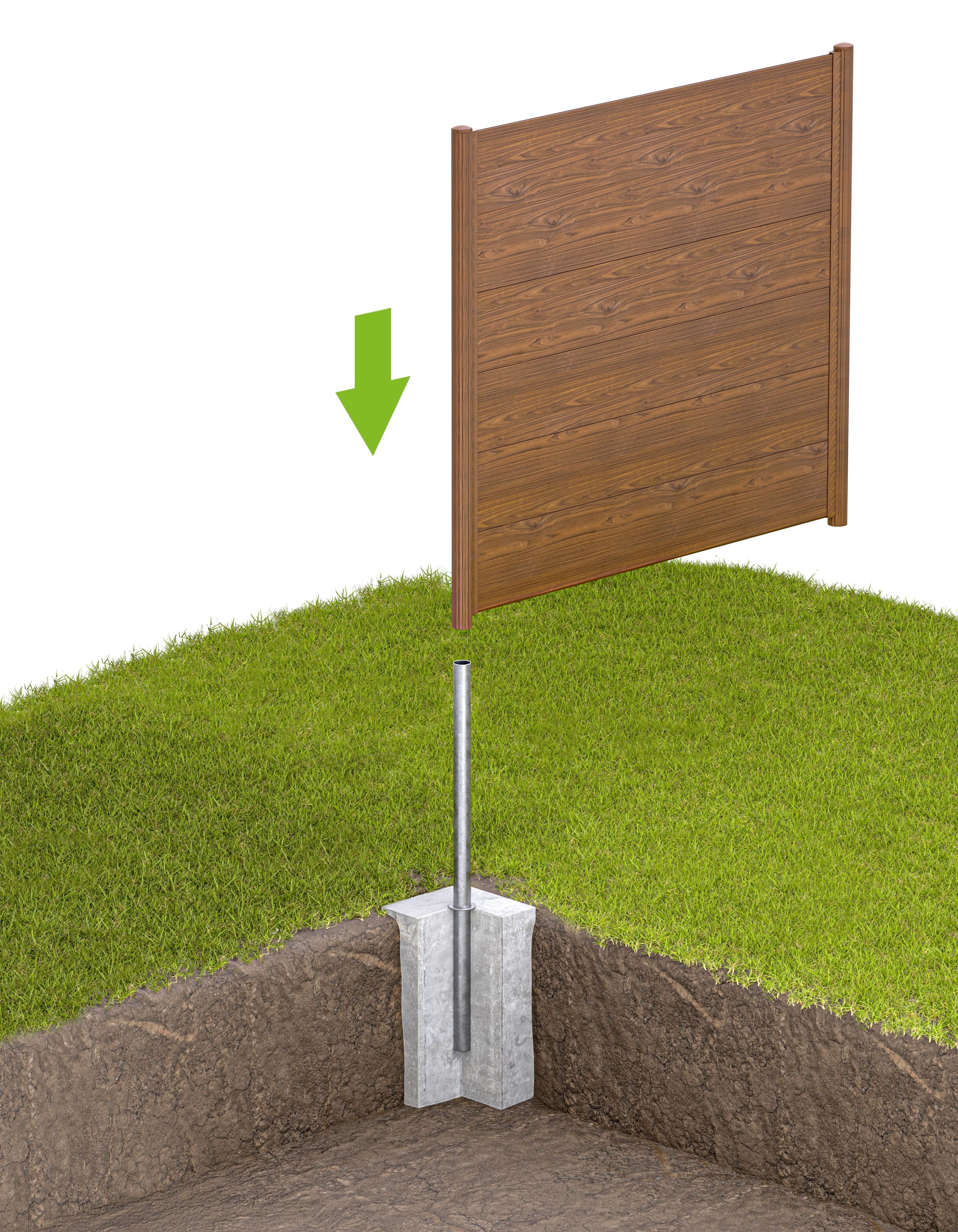Alberts Dichtzaun »Palitio, Profilhöhe 150 mm« Aluminium, verschiedene Dekore und Längen