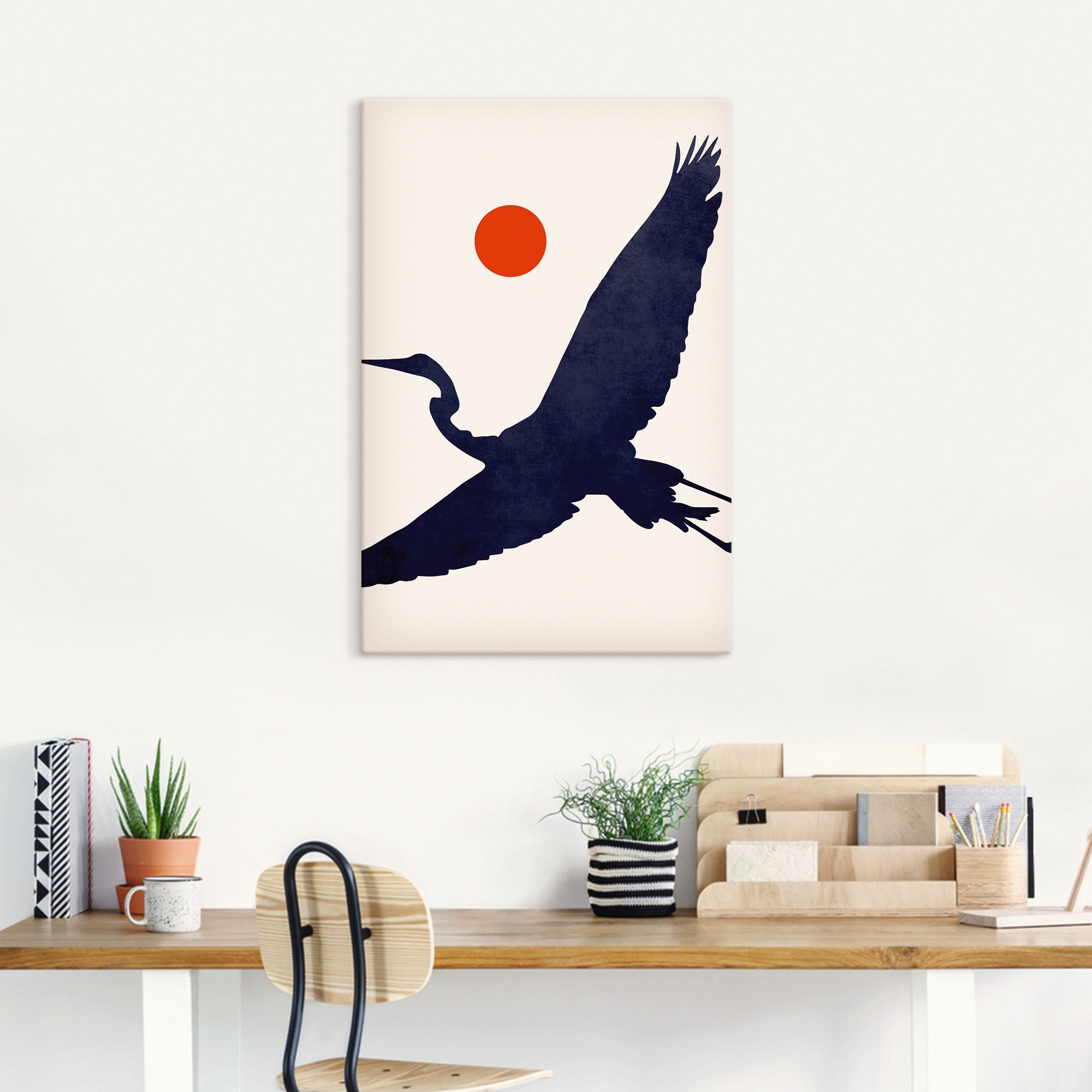Artland Leinwandbild »Kranich« Vogelbilder 1 Stk. tlg. auf Holzrahmen gespannt