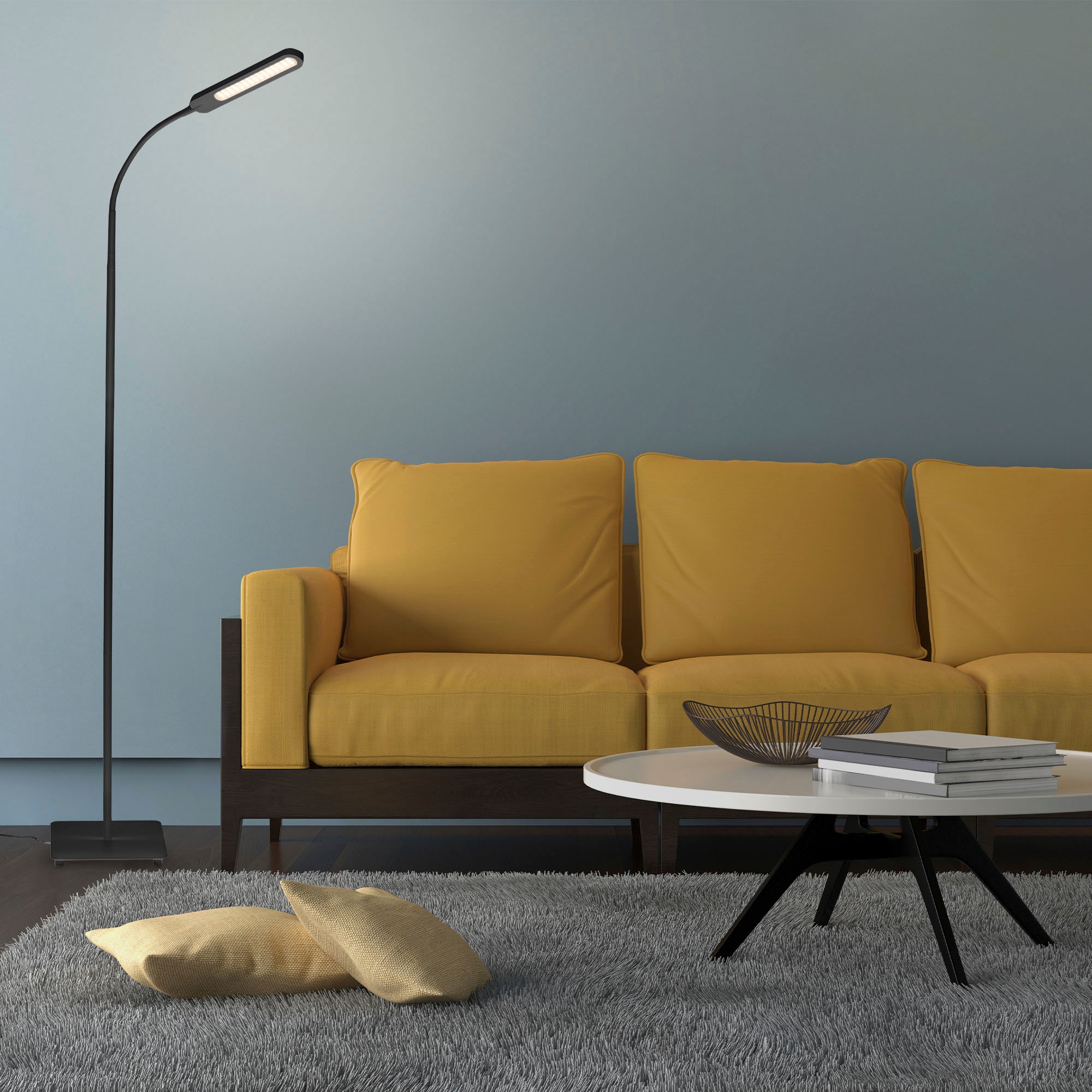 B.K.Licht LED Stehlampe und  biegsame Tischleuchte im Set