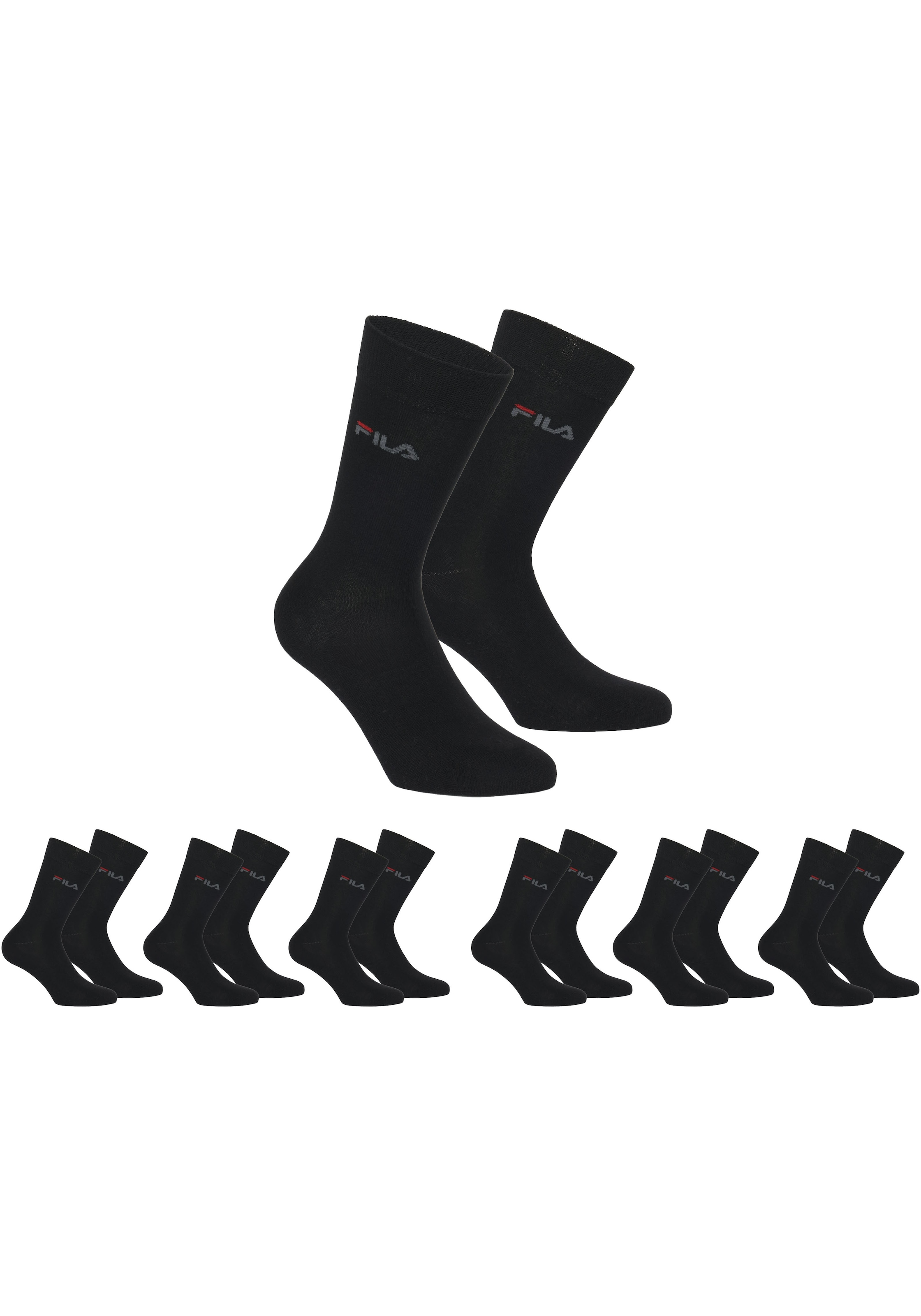 Fila Businesssocken »UNISEX LIFESTYLE PLAIN SOCKS«, (6 Paar), mit eingestrickem Logo