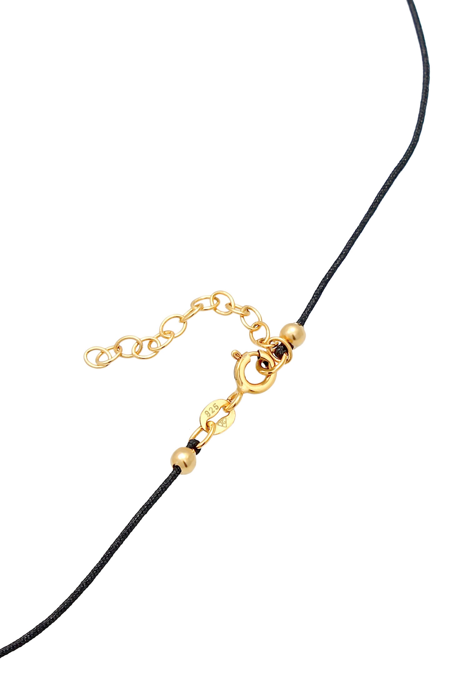 Elli Choker »Halskette Choker Nylon Kleeblatt Glück Bead 925 Silber«