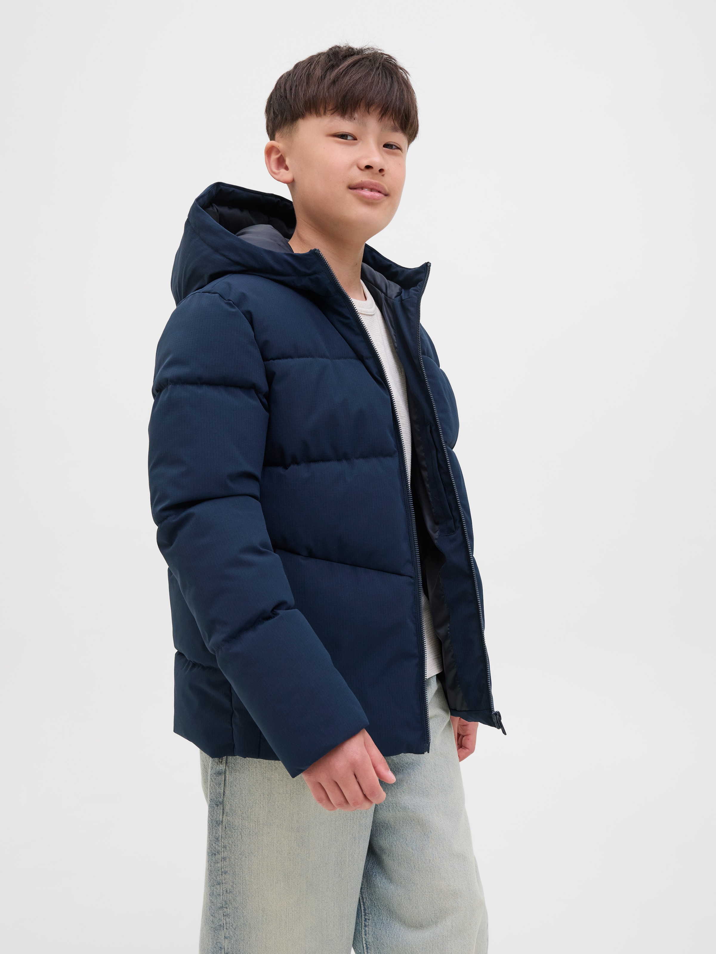 Jack & Jones Junior Steppjacke »JJGLOBAL PUFFER JACKET JNR«, mit Kapuze