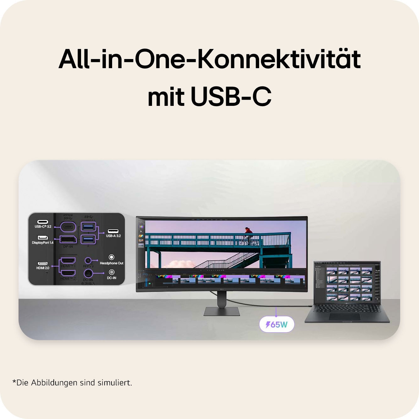 LG Curved-LED-Monitor »34U640B« 86 cm/34 ″  3440 x 1440 px UWQHD 5 Reaktionszeit 144 Hz