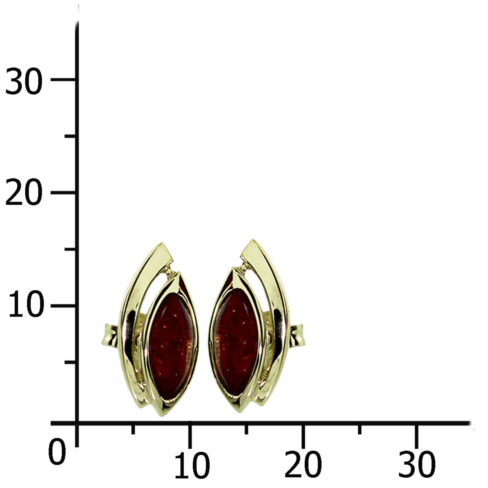OSTSEE-SCHMUCK Paar Ohrstecker »- Rana - Gold 333/000 - Bernstein«