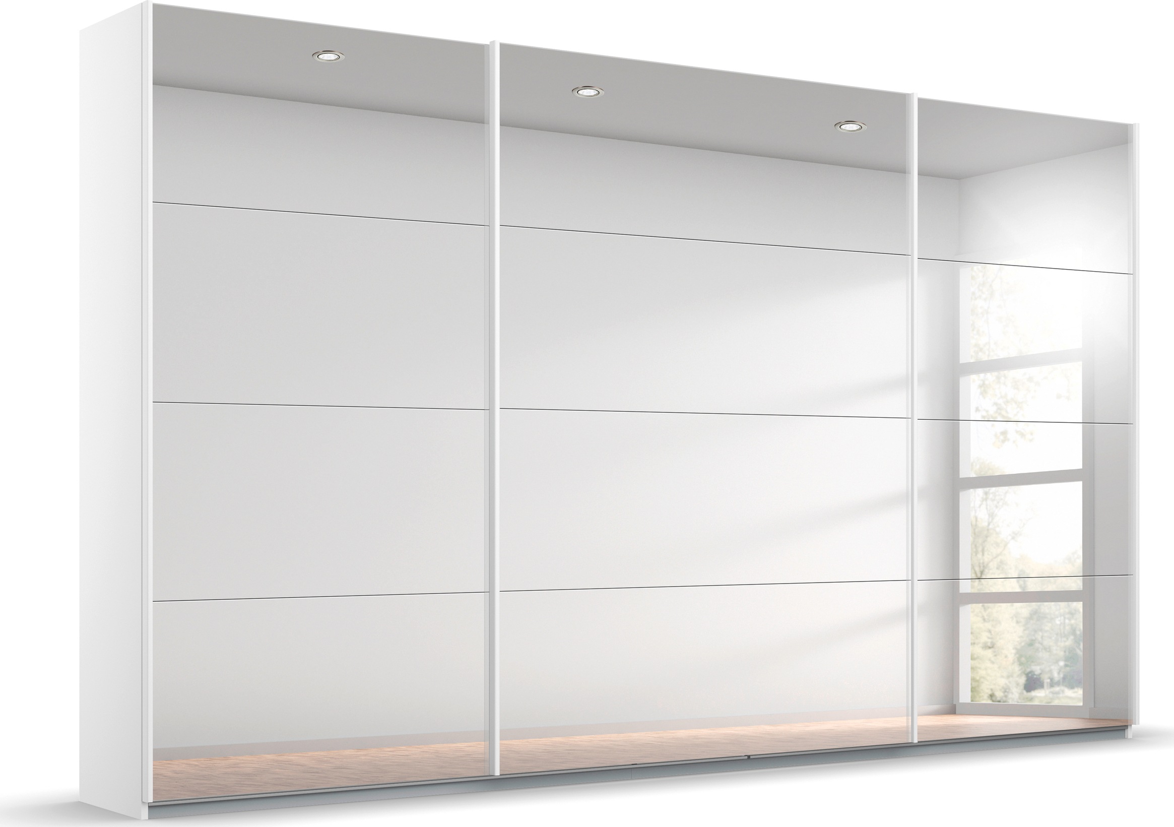 rauch Schwebetürenschrank »Kleiderschrank Schrank Garderobe ORACLE mit Spiegelfront«, inkl. Schubladen-Einsatz und extra Einlegeböden MADE IN GERMANY