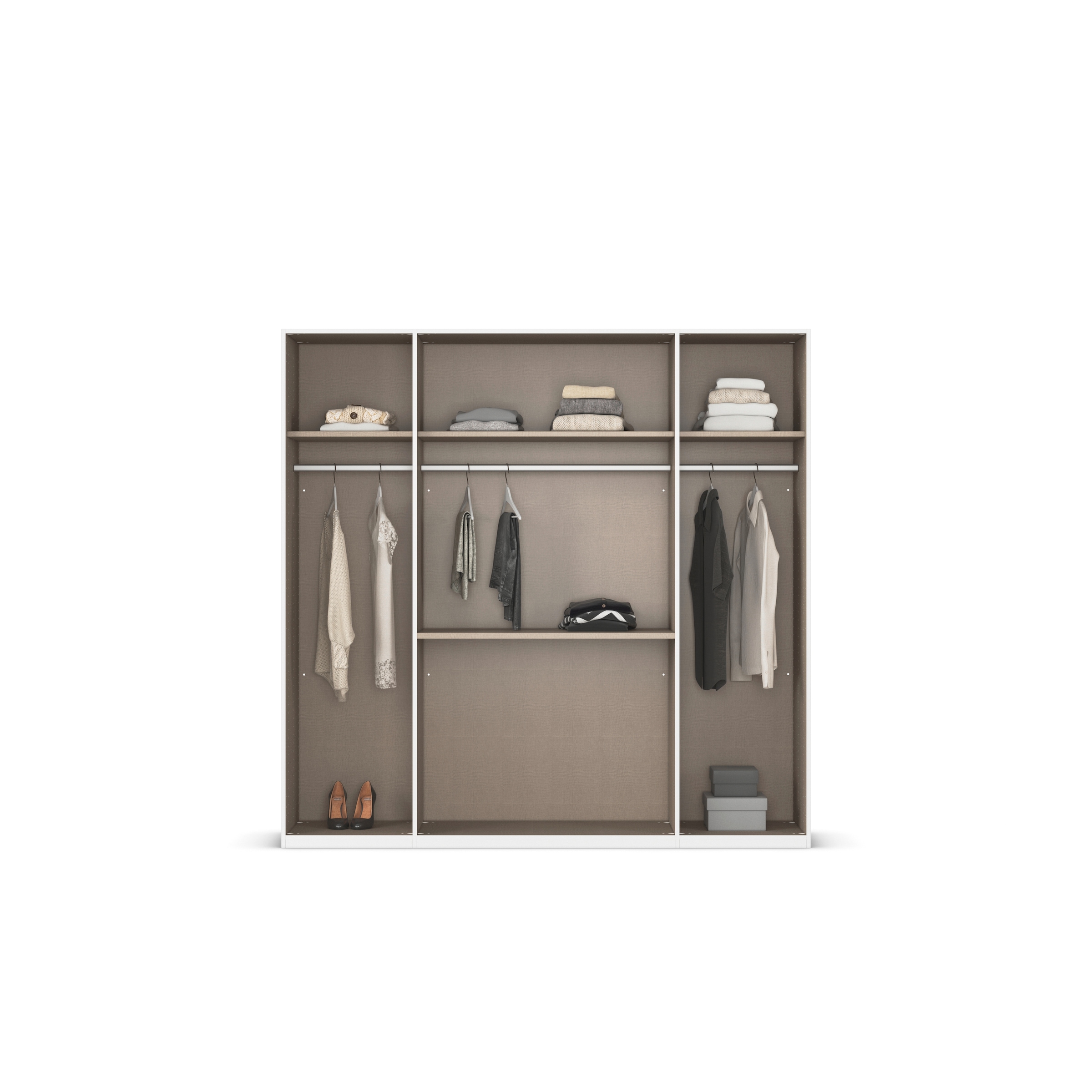 rauch Drehtürenschrank »Kleiderschrank Schrank Garderobe Schlafzimmerschrank EVELYN«, (in 2 Höhen 197 oder 210 cm erhältlich), in elegantem Stil mit Schubladen 3 Breiten und 2 Höhen MADE IN GERMANY