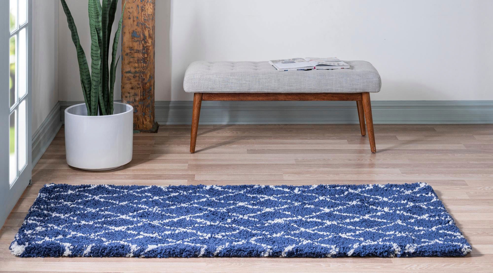 Myflair Möbel & Accessoires Hochflor-Läufer »Temara Shag, LAGERRÄUMUNG!«, rechteckig, 51 mm Höhe, Teppich-Läufer, gewebt, Rauten Design, weich & kuschelig
