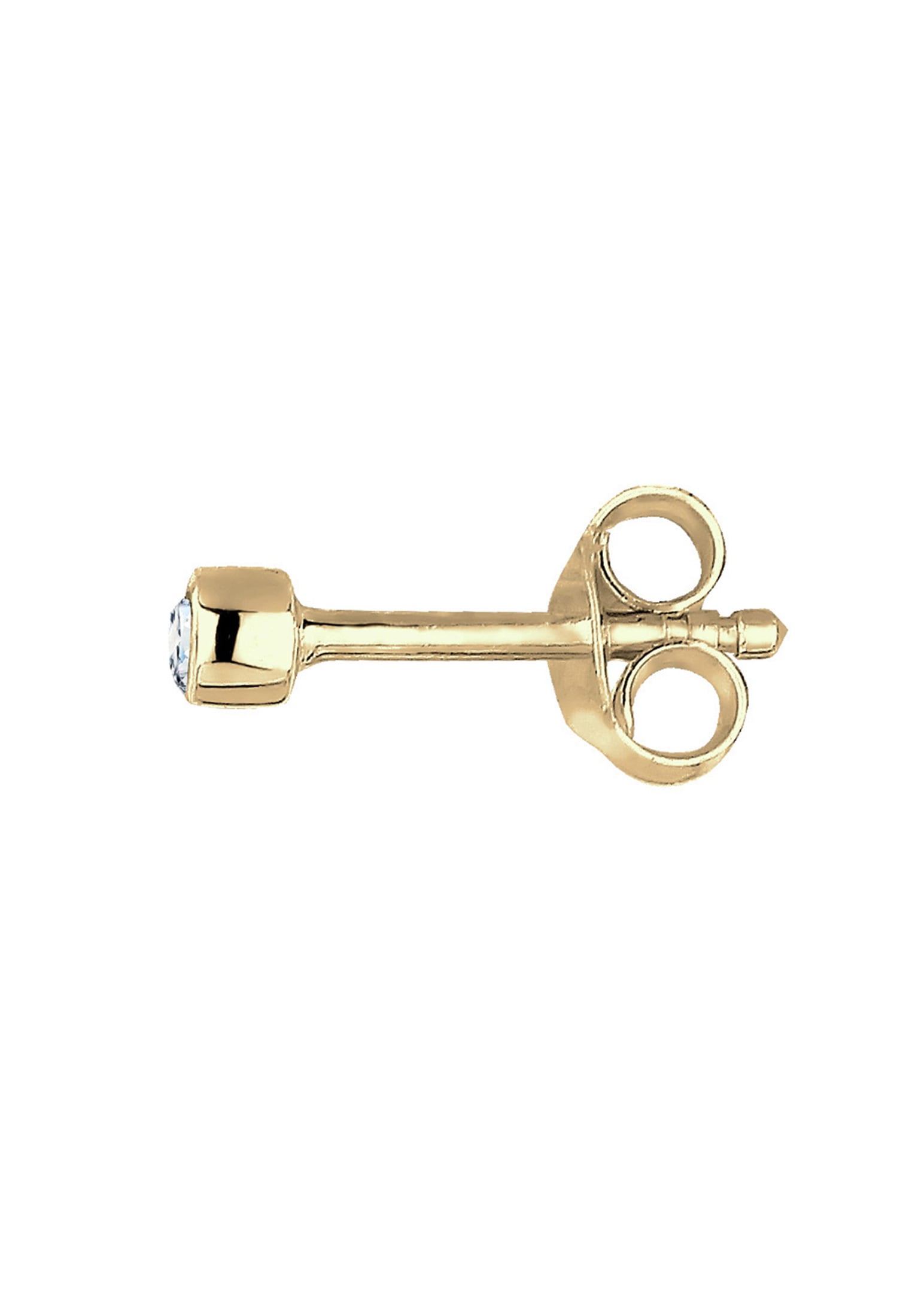 Elli DIAMONDS Paar Ohrstecker »Ohrringe Single Stecker Diamant (0.03ct) Basic 375 Gelbgold«