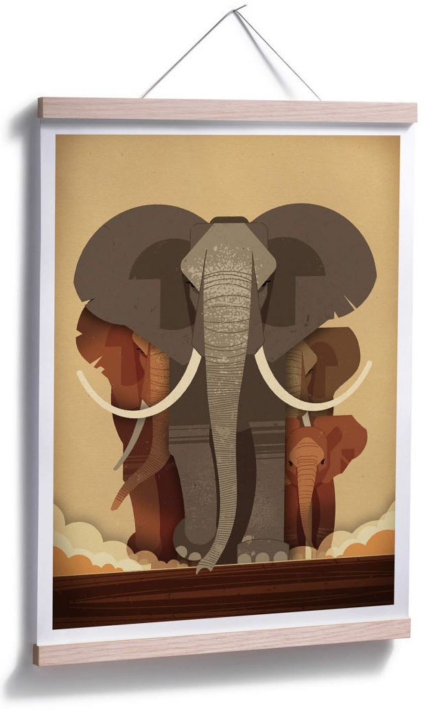 Wall-Art Poster »Elephants«, Elefanten, (1 bei Wandbild, OTTO St.), Wandposter Bild, Poster