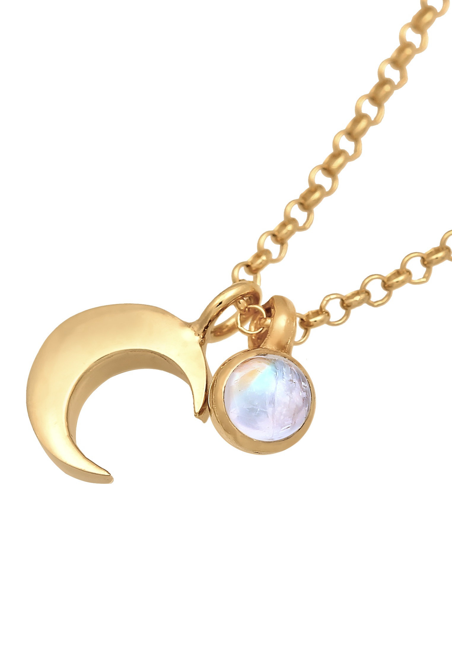 Elli Choker »Halskette Choker Halbmond Astro Mondstein 925 Silber«