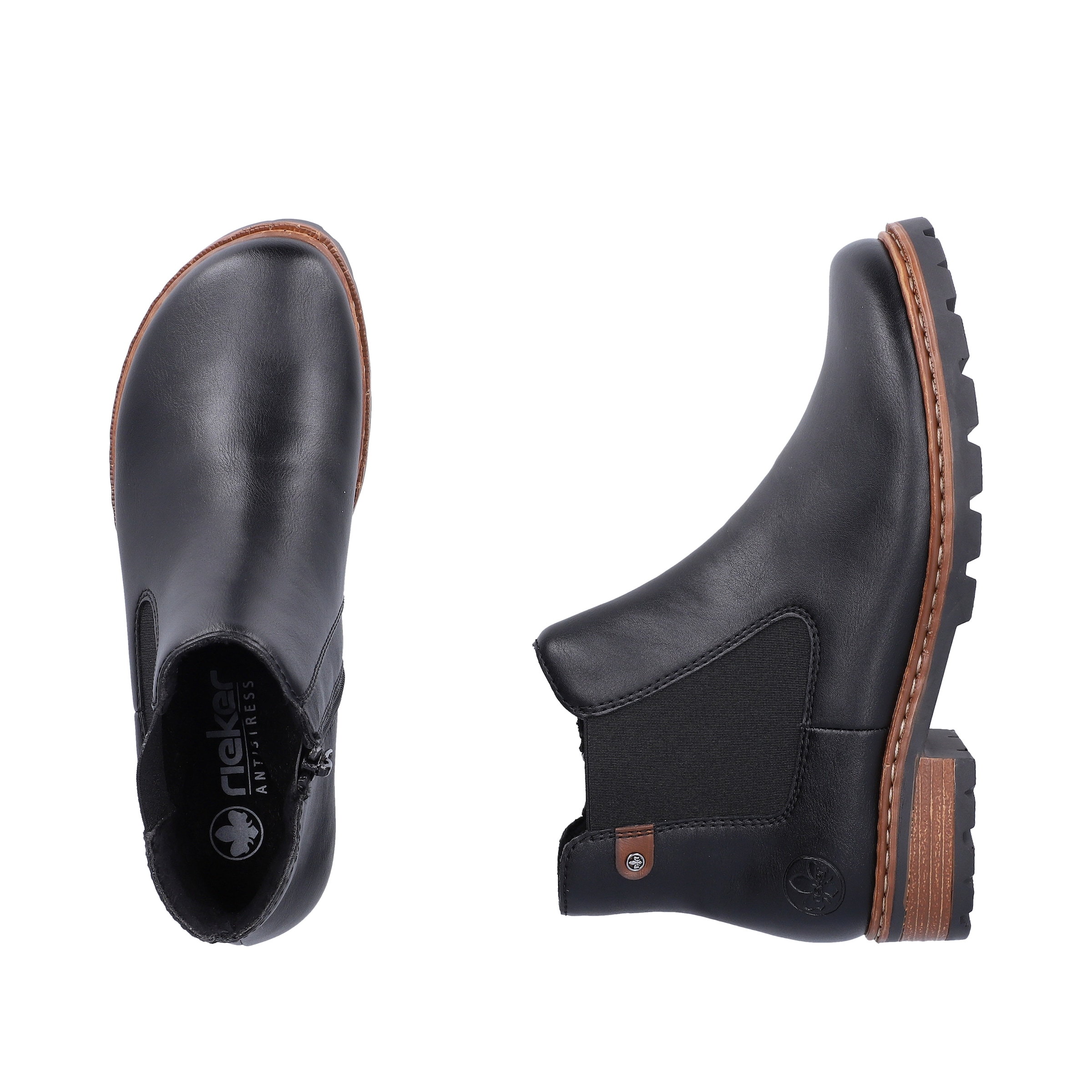 Rieker Chelseaboots  Stiefelette, Schlupfboots mit Stretch und Reißverschluss