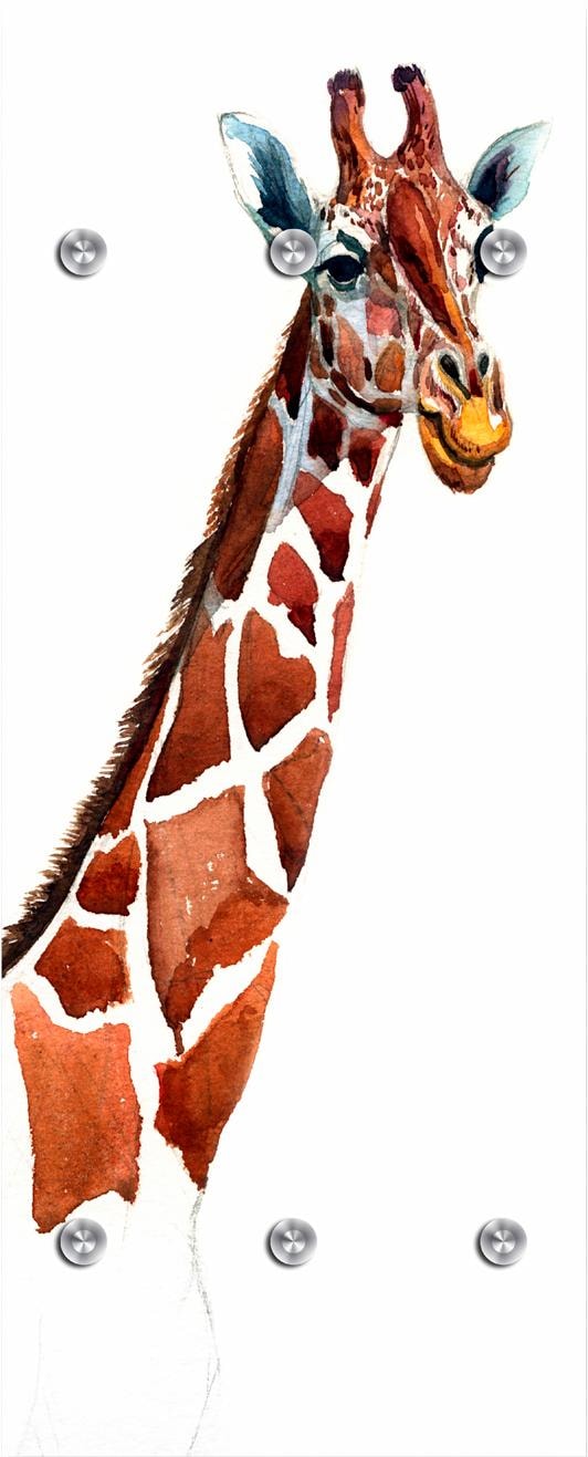 queence Garderobenleiste »Giraffe«, mit 6 Haken, 50 x 120 cm