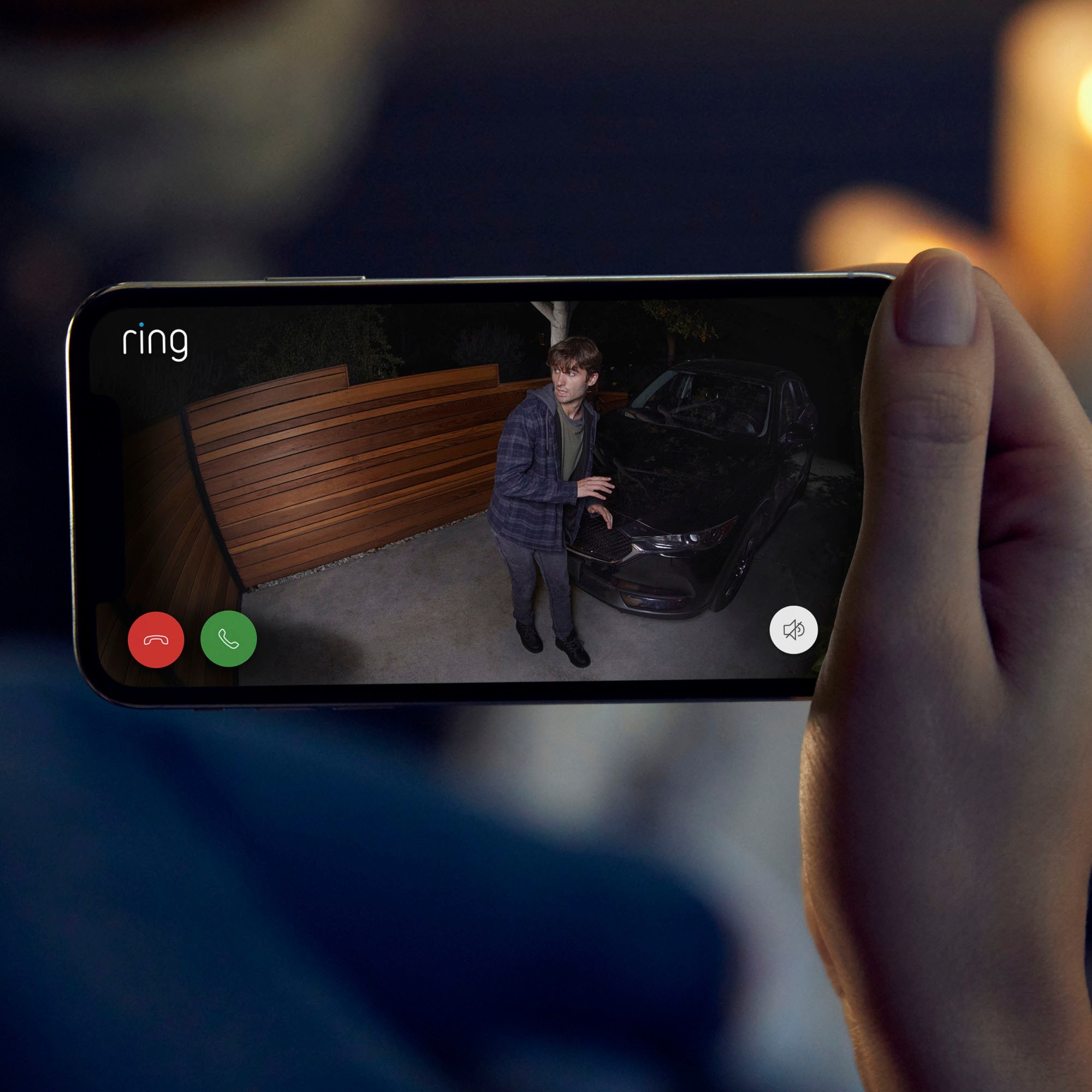 Ring Überwachungskamera »Spotlight Kamera Plus Netzstecker«, Außenbereich