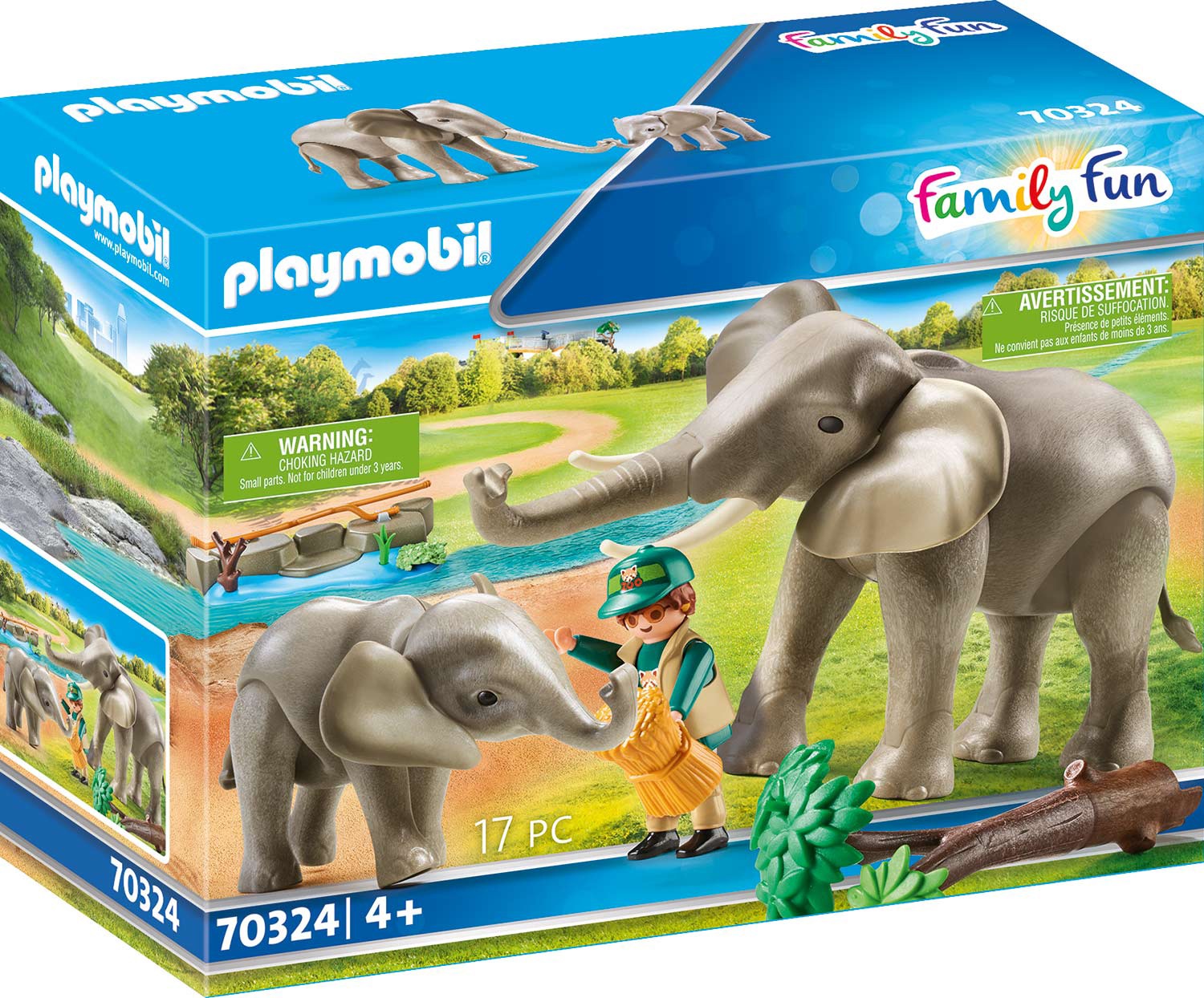 Playmobil® Konstruktions-Spielset »Elefanten im Freigehege (70324), Family Fun«, ; Made in Germany