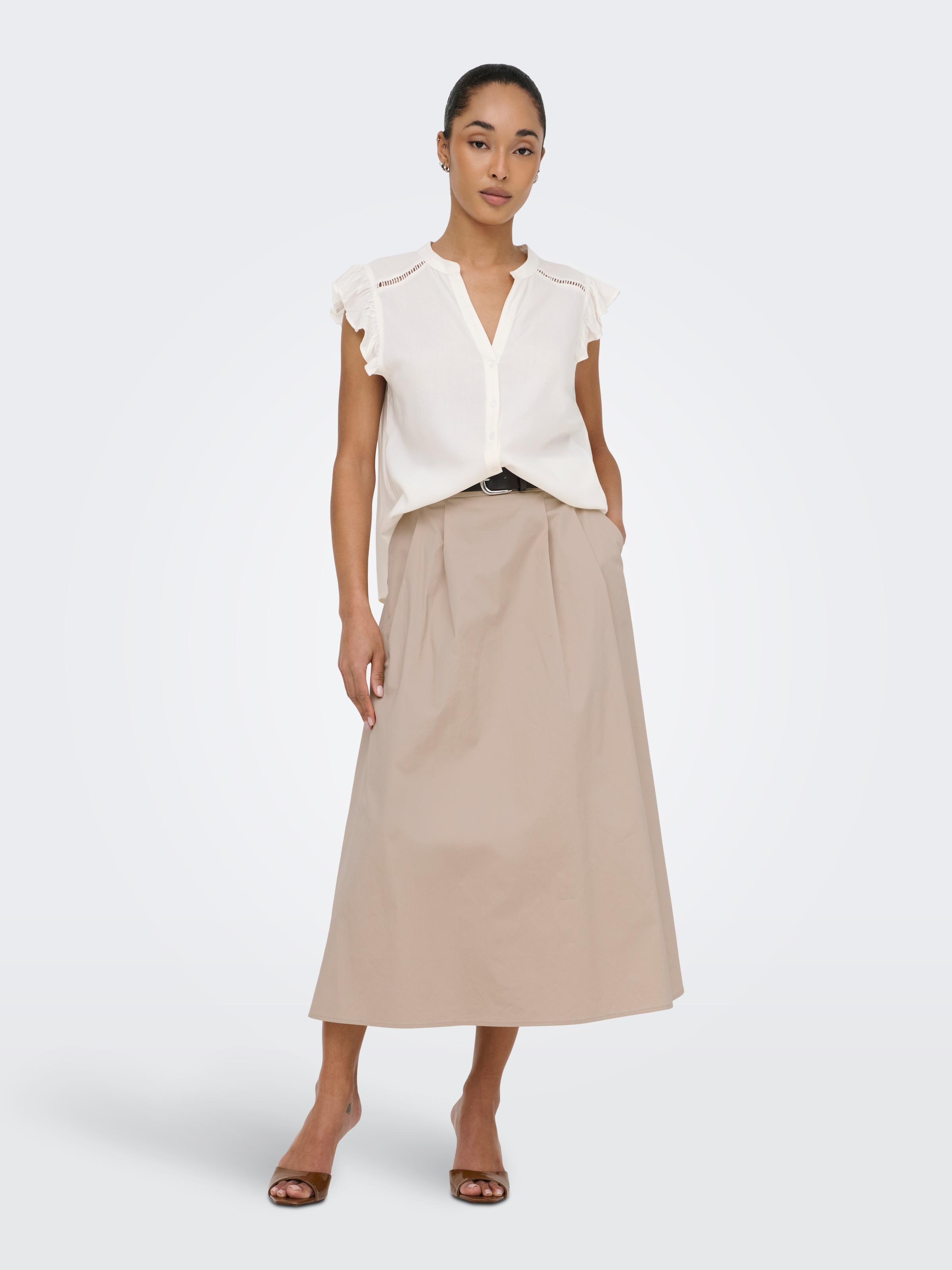 ONLY Kurzarmbluse »ONLROSELLA LIFE CAPSLEEVE SHIRT WVN NOOS« Viskose, regular fit