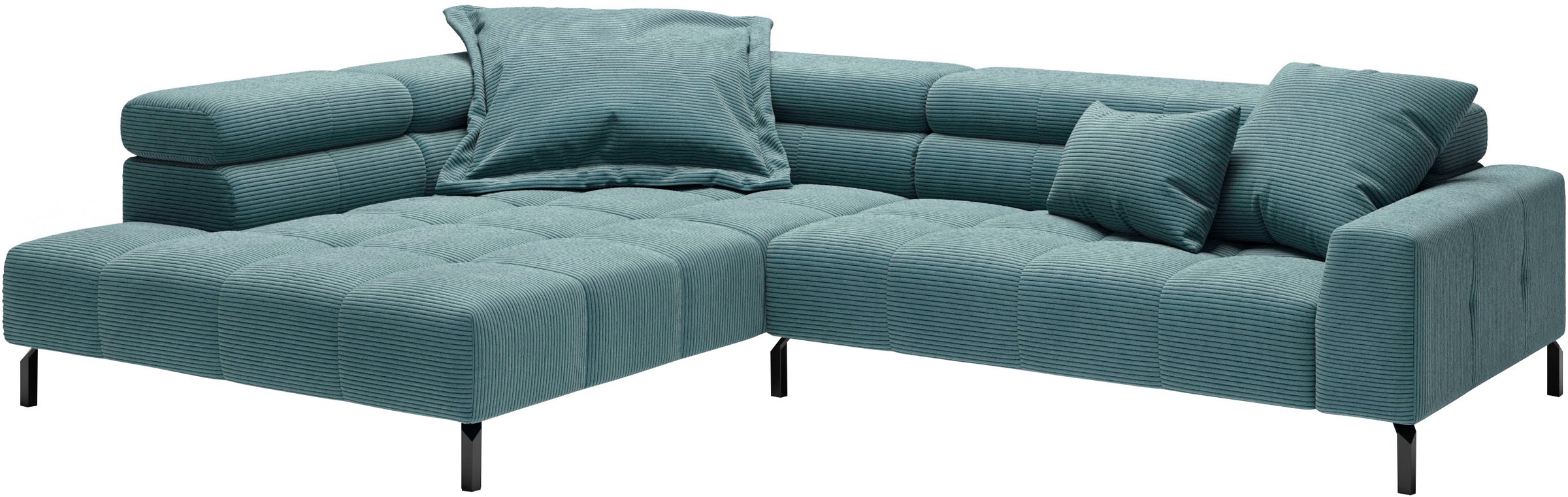 Places of Style Ecksofa »Cleveland, L-Form, incl. Kopfteilverstellung, Breite 311 cm«, wahlweise elektrischer Sitzvorzug