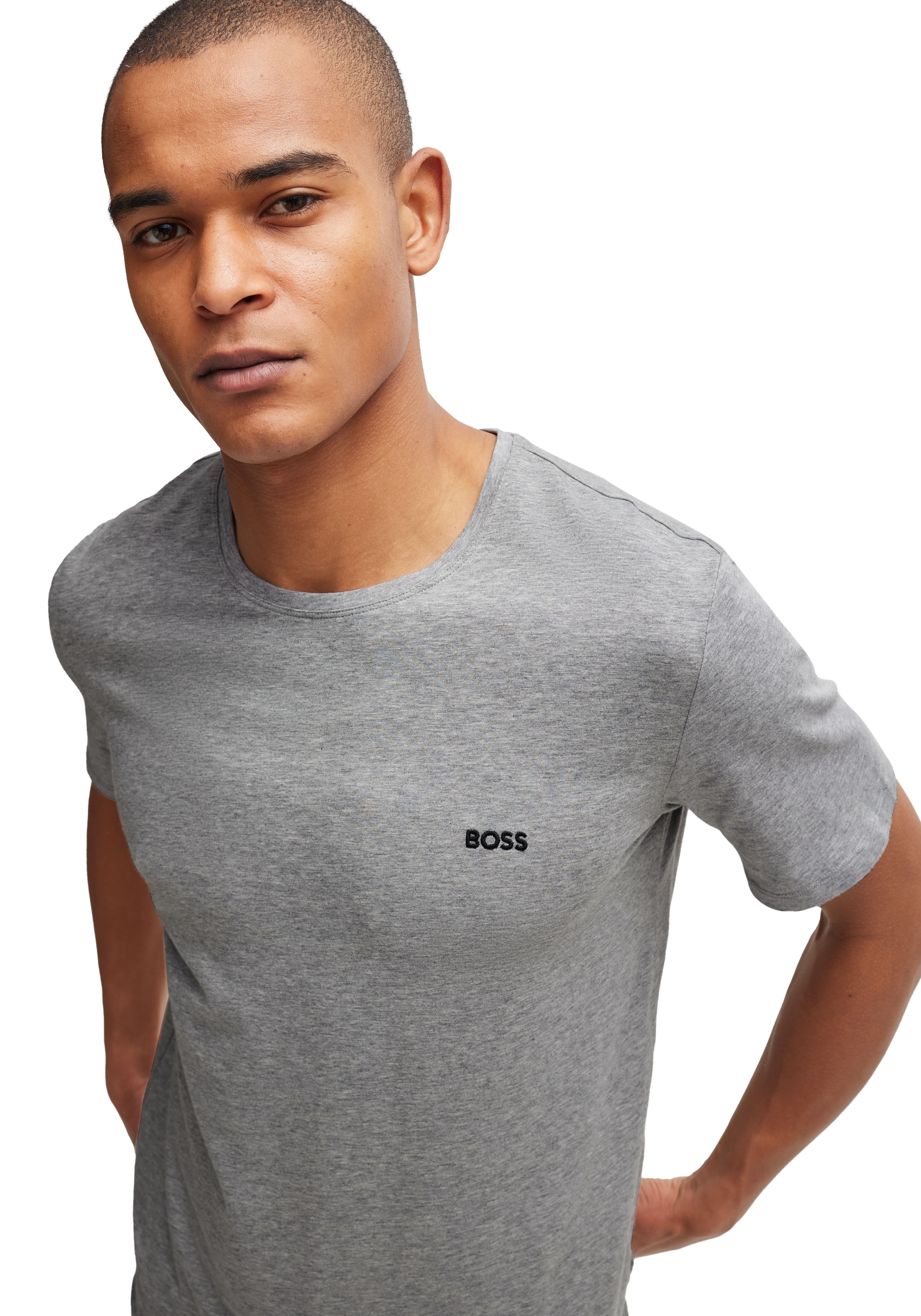 BOSS T-Shirt »Mix&Match T-Shirt R« mit BOSS Stickerei auf der Brust