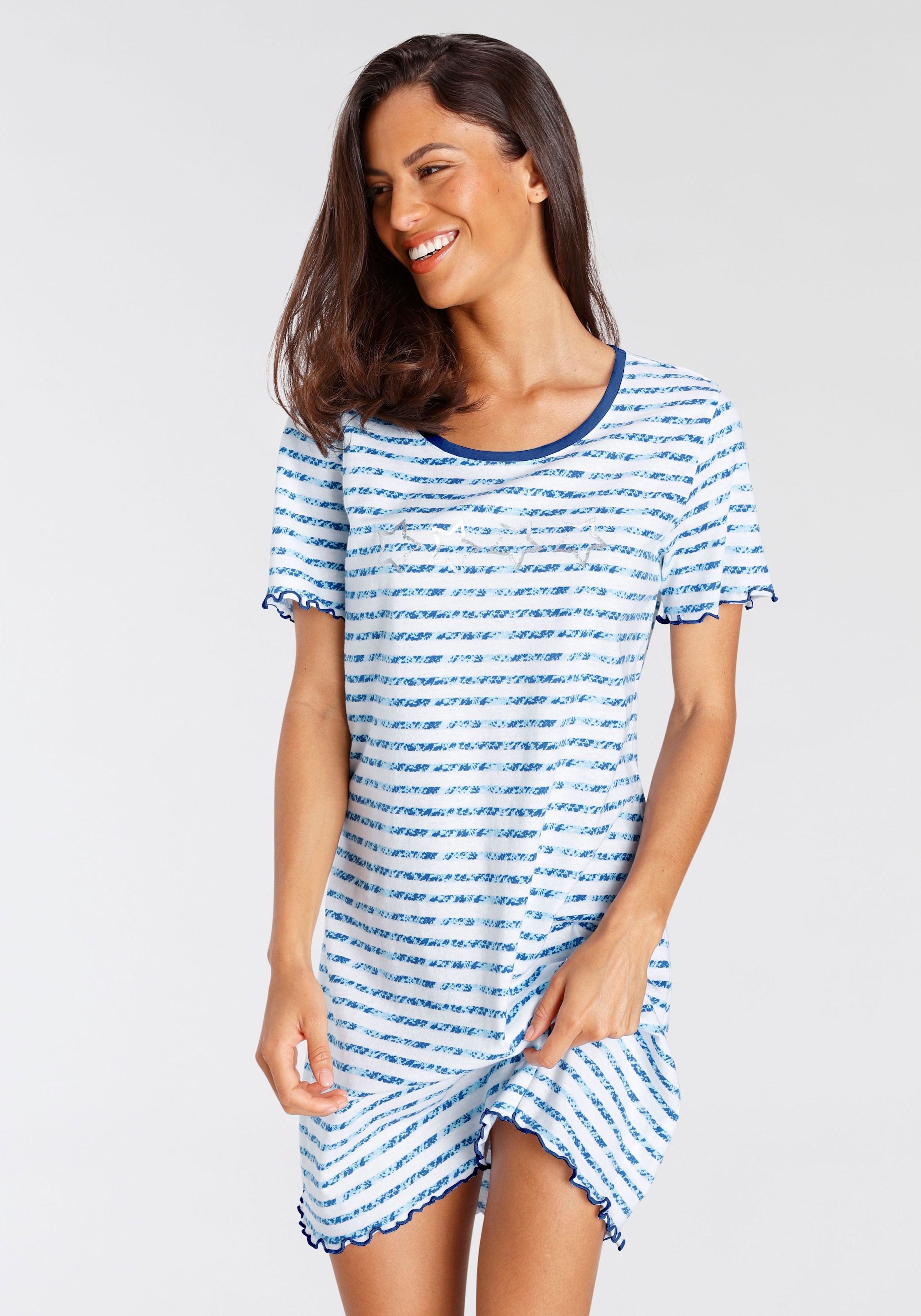 Vivance Dreams Sleepshirt, mit Kräuselsaum