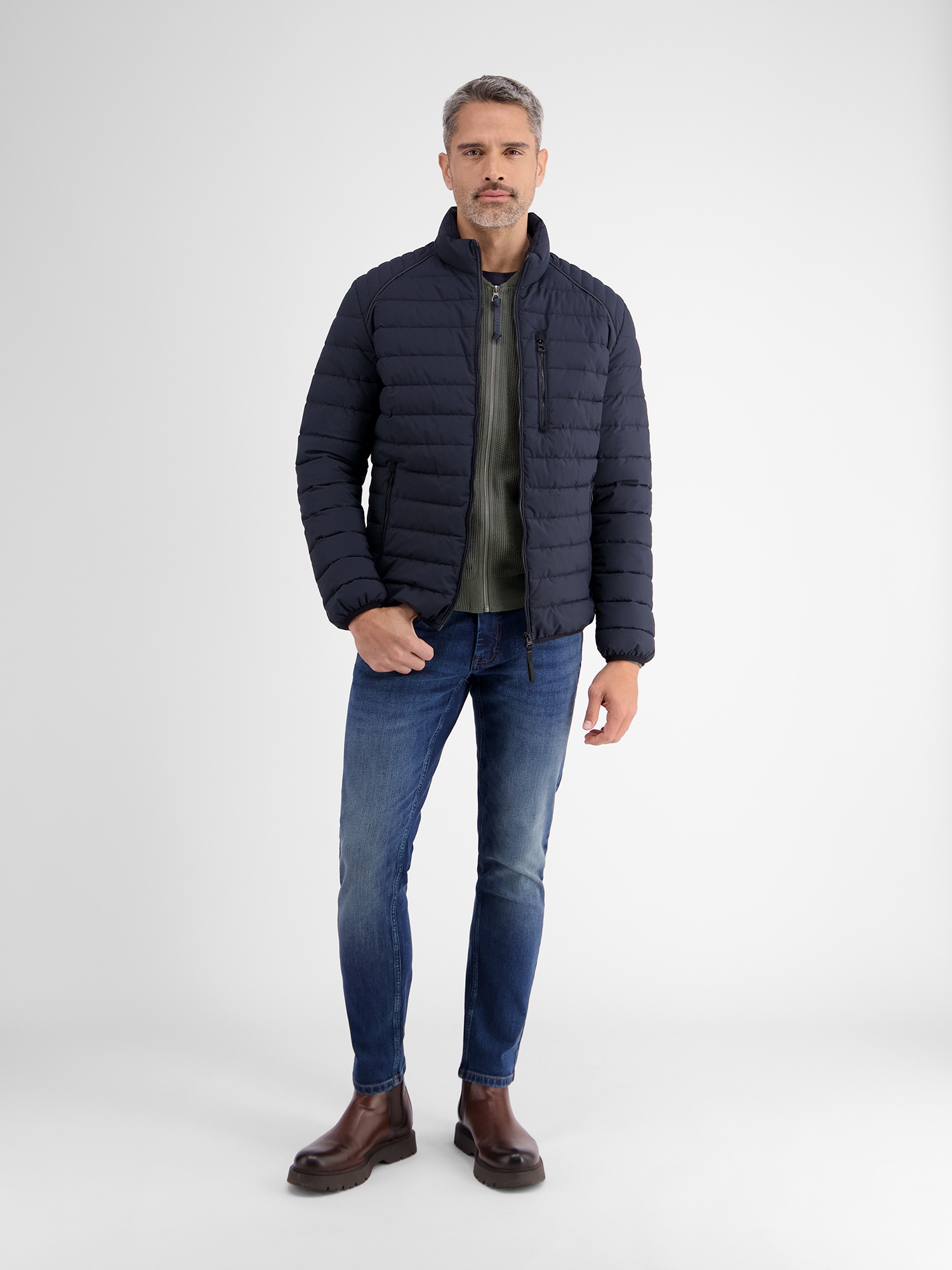LERROS Strickjacke »LERROS Strickjacke im College-Stil, flachgestrickt«