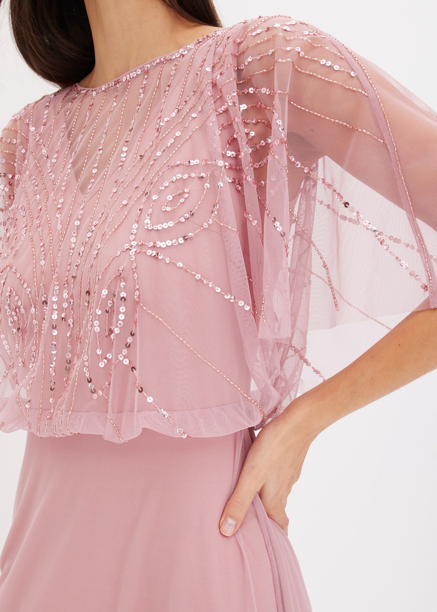 bonprix Maxikleid für Abiball, Festtage und Hochzeiten, aus feinem Tüll