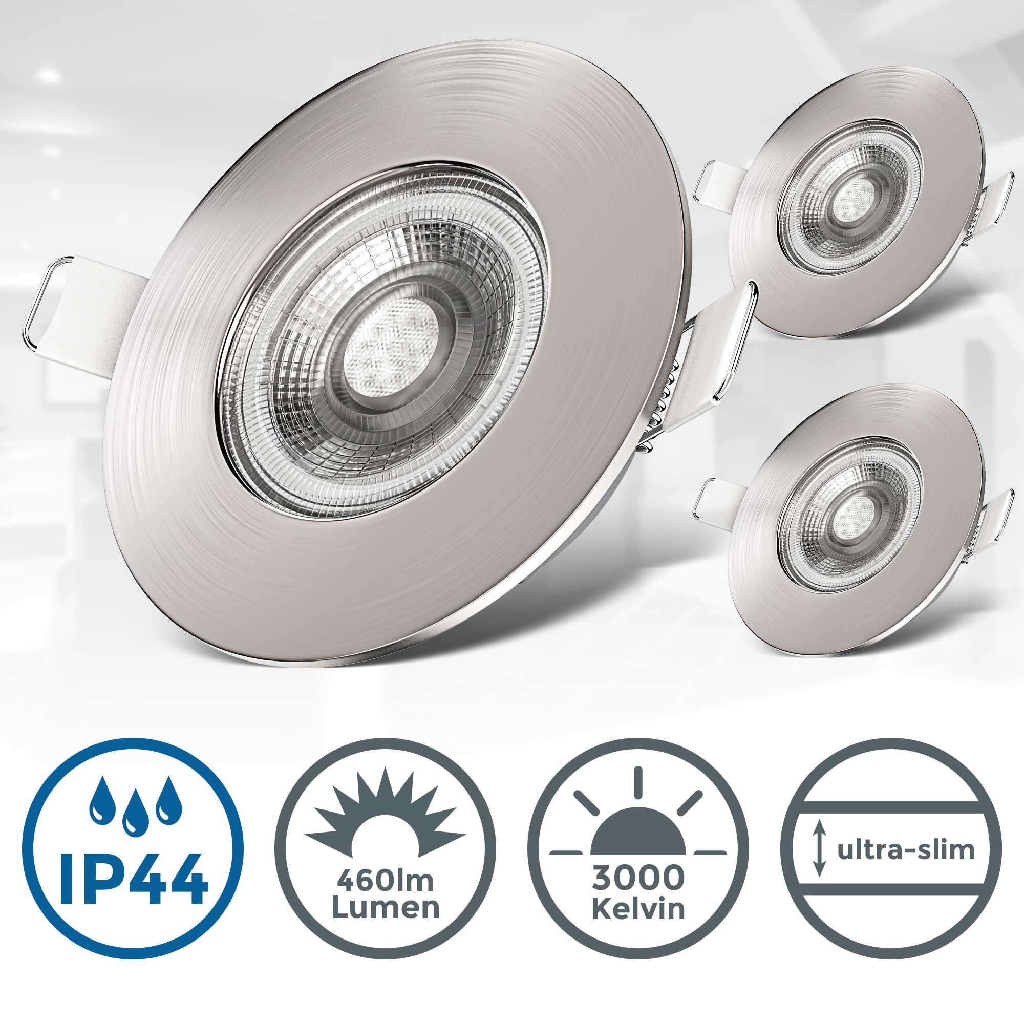 B.K.Licht LED Einbauleuchte, 3 LED ultraflach flammig-flammig, IP44 Deckenspots OTTO online Bad bestellen Lampe Spots bei Einbaustrahler