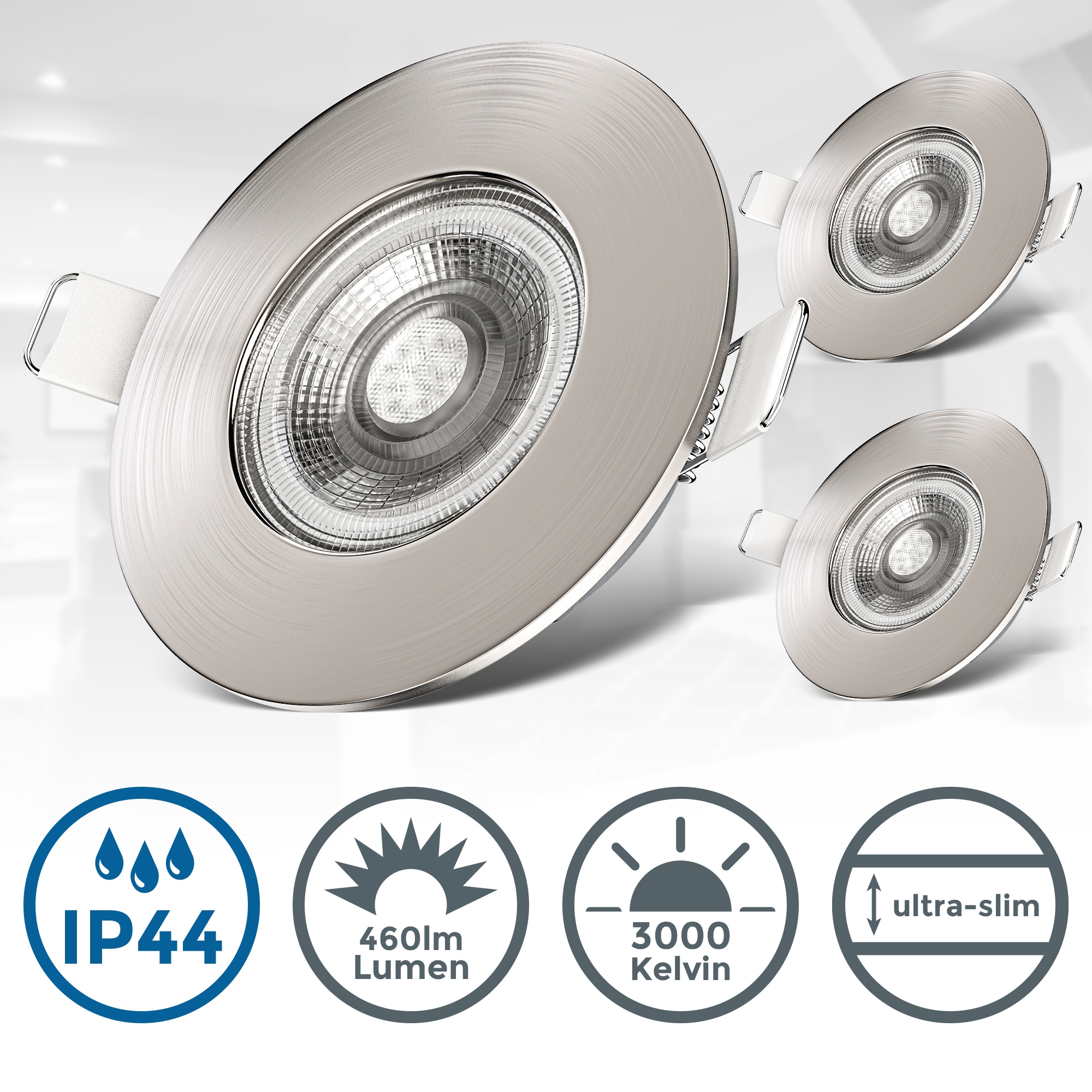 B.K.Licht LED Einbauleuchte, 3 flammig-flammig, OTTO LED Spots ultraflach Lampe Einbaustrahler bestellen online Deckenspots Bad IP44 bei