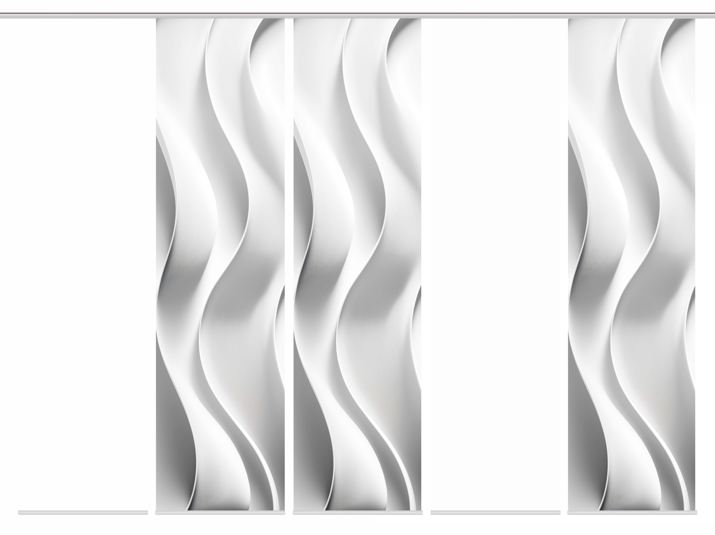 HOME WOHNIDEEN Schiebegardine »JAIR« Paneelwagen 5 Stk. tlg. SCHIEBEVORHANGSET,SEIDENOPTIK,DIGIDRUCK