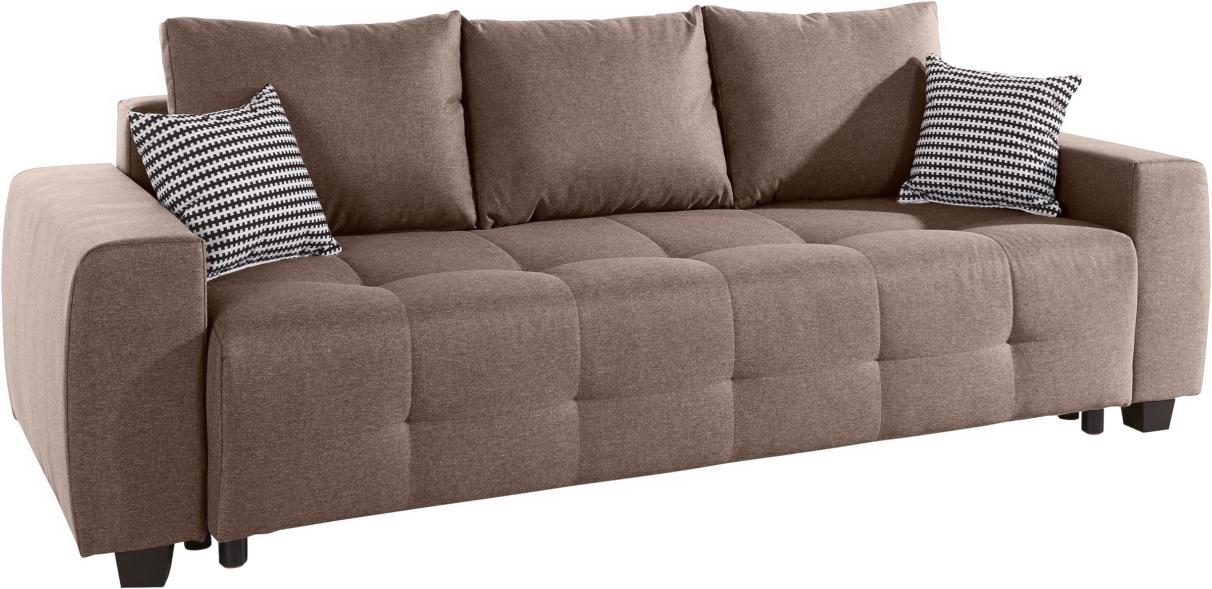 COLLECTION AB Schlafsofa »Bella«, mit Bettfunktion und Bettkasten, inkl. loser Rücken- und Zierkissen
