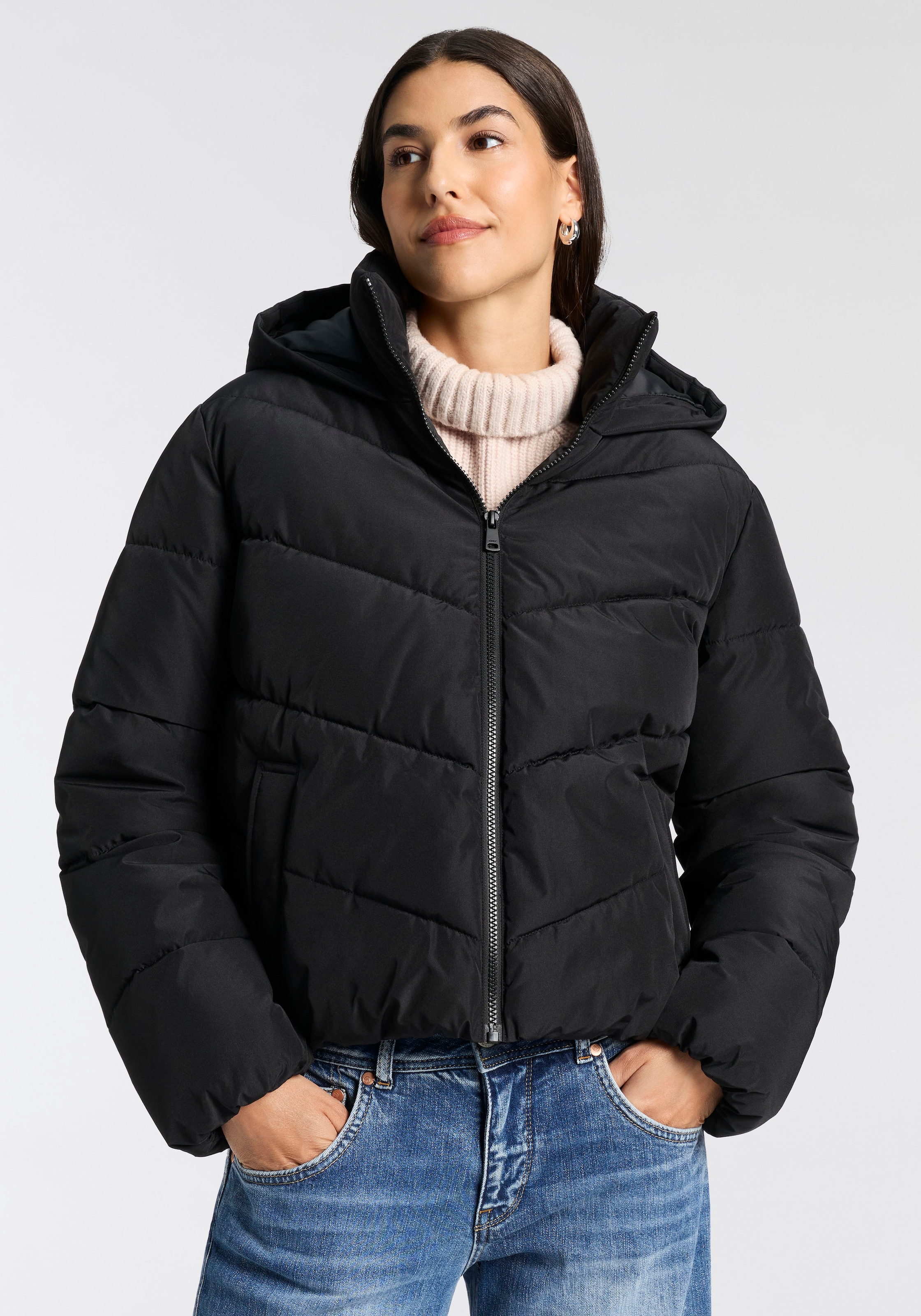 ONLY Steppjacke »ONLCLARISA PUFFER HOOD JACKET CS OTW« mit Kapuze Kunstfaser, Steppware, Kapuze, elastische Bündchen