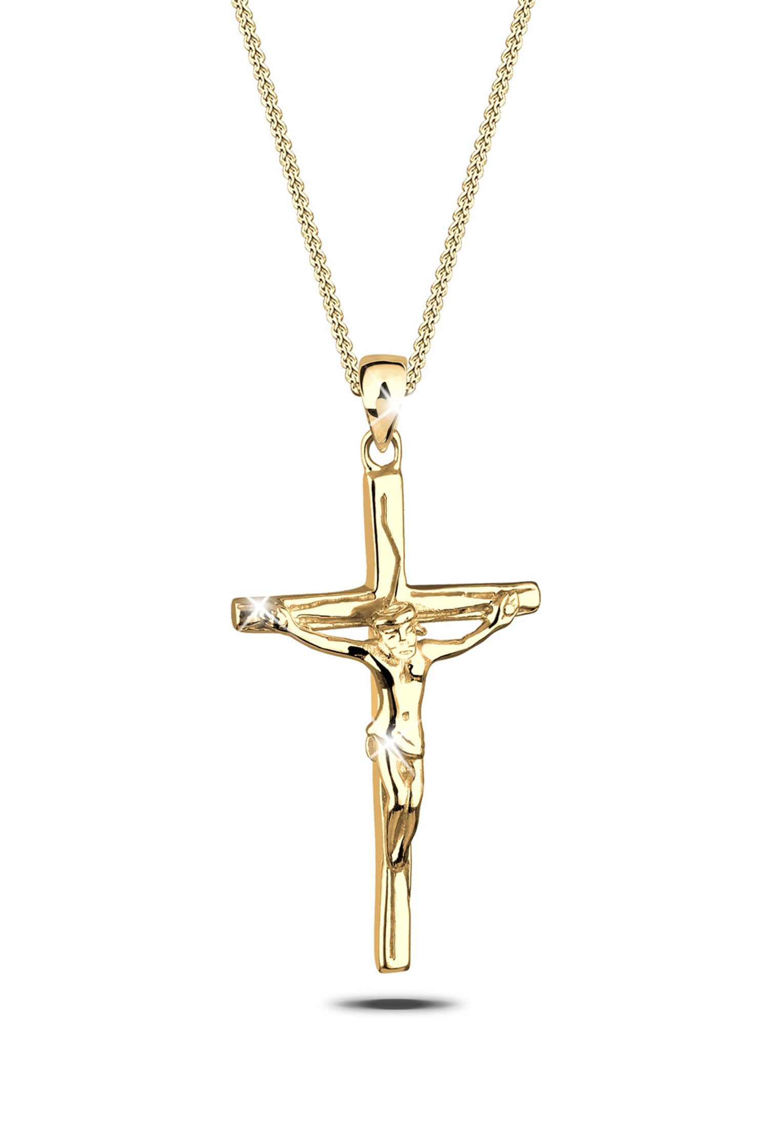 Kette mit Anhänger »Halskette mit Anhänger Kreuz Jesus Kruzifix 925 Silber«