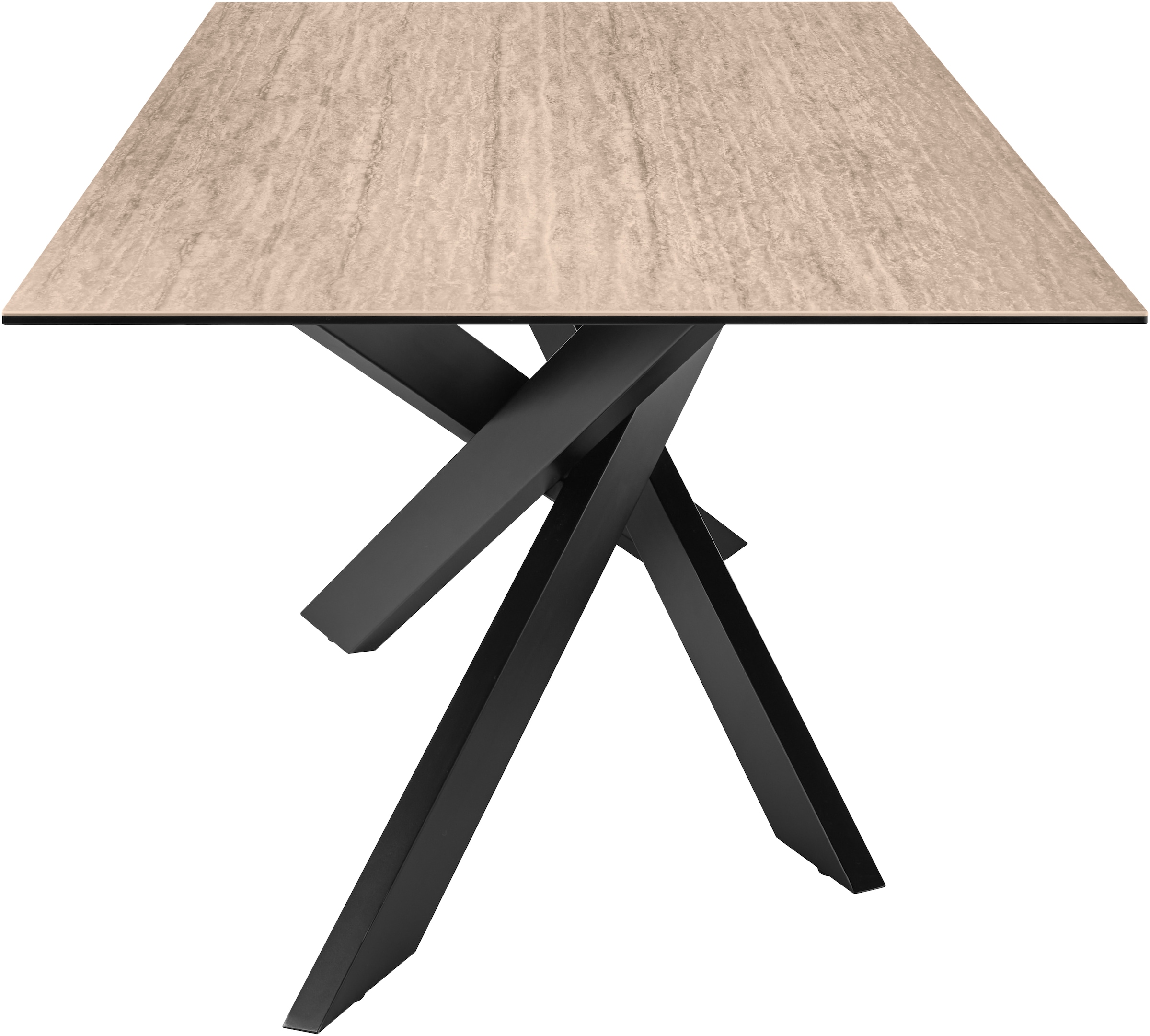 set one by Musterring Esstisch »Baltimore« Platte aus Glas-Keramik, Kreuzfuß in schwarz, Länge 200 cm