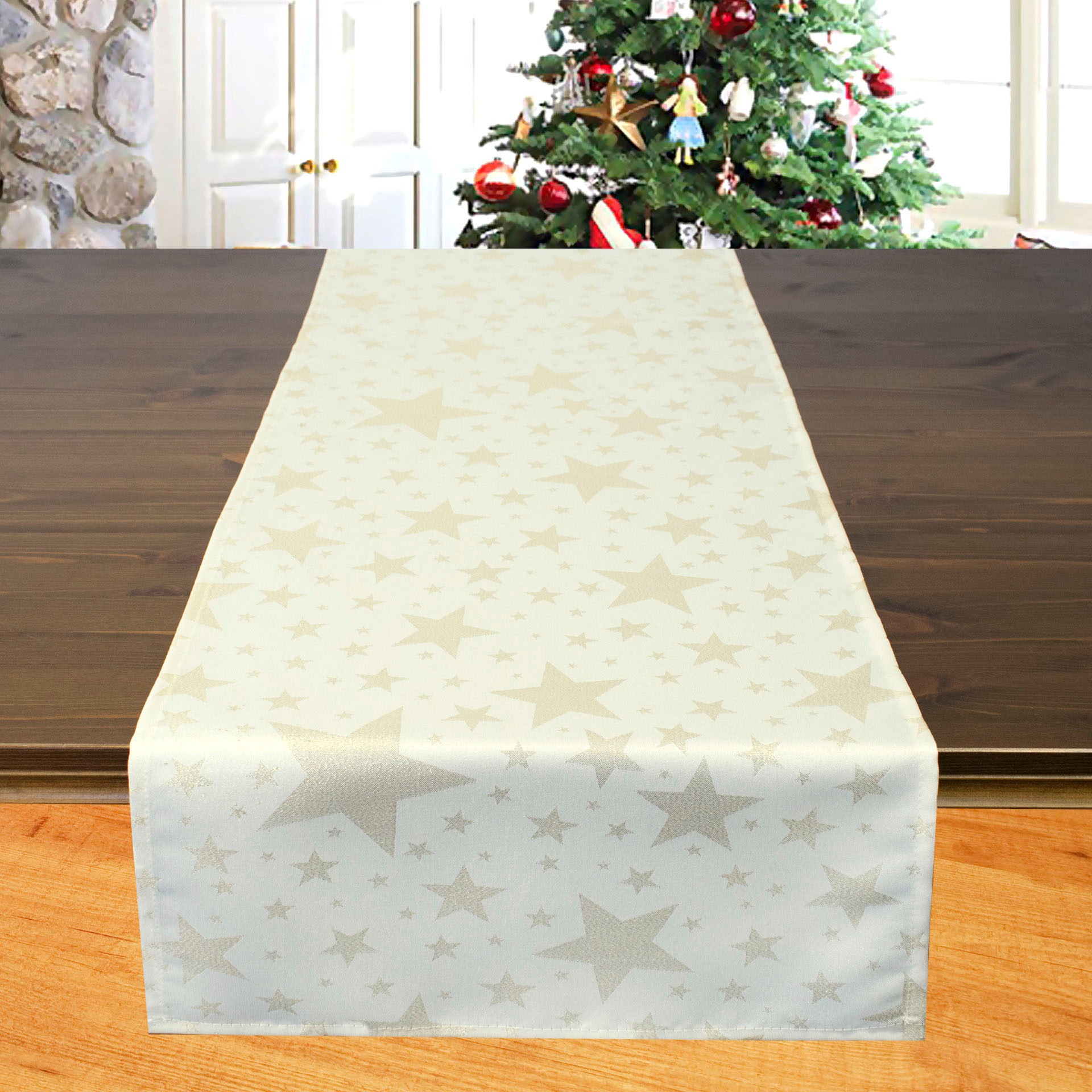 Delindo Lifestyle Tischläufer »Christsterne«, (1 St.), Jacquard mit Lurexsternen