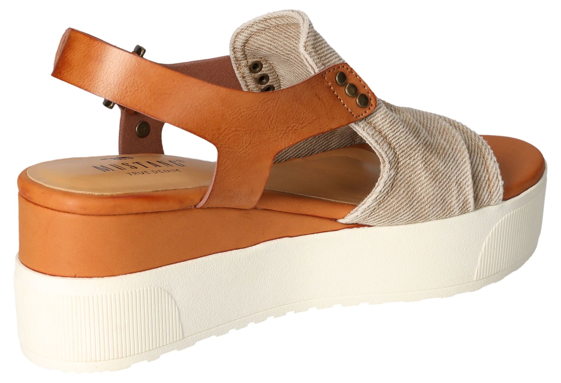 Mustang Shoes Keilsandalette, Keilsandale, Plateausandale mit Klettverschluss