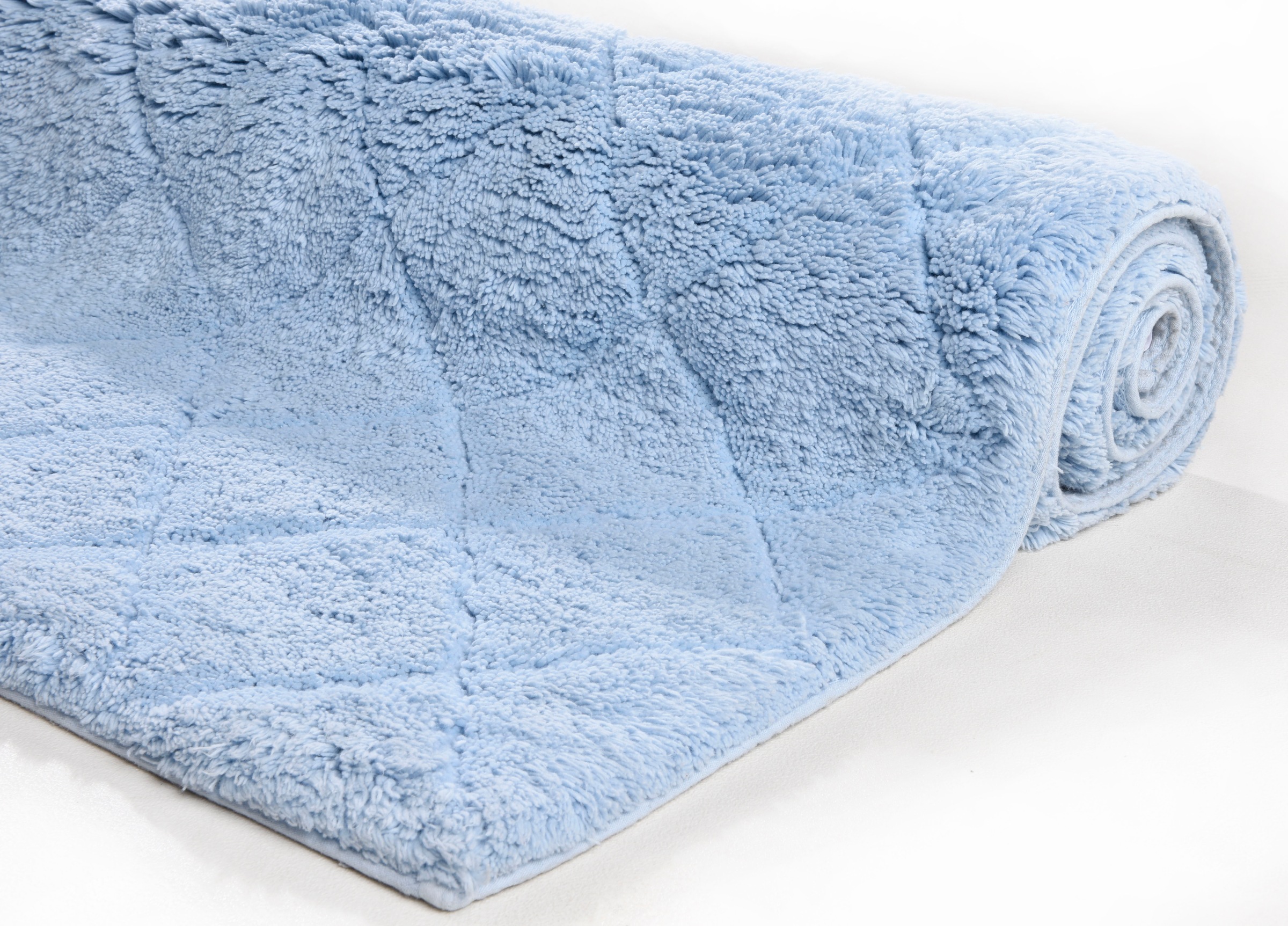 TOM TAILOR HOME Badematte »Cotton Diamond« Höhe 20 mm rutschhemmend beschichtet fußbodenheizungsgeeignet | strapazierfähig Uni Farben, Pastell Farben, Rauten, reine Baumwolle, weich & kuschelig