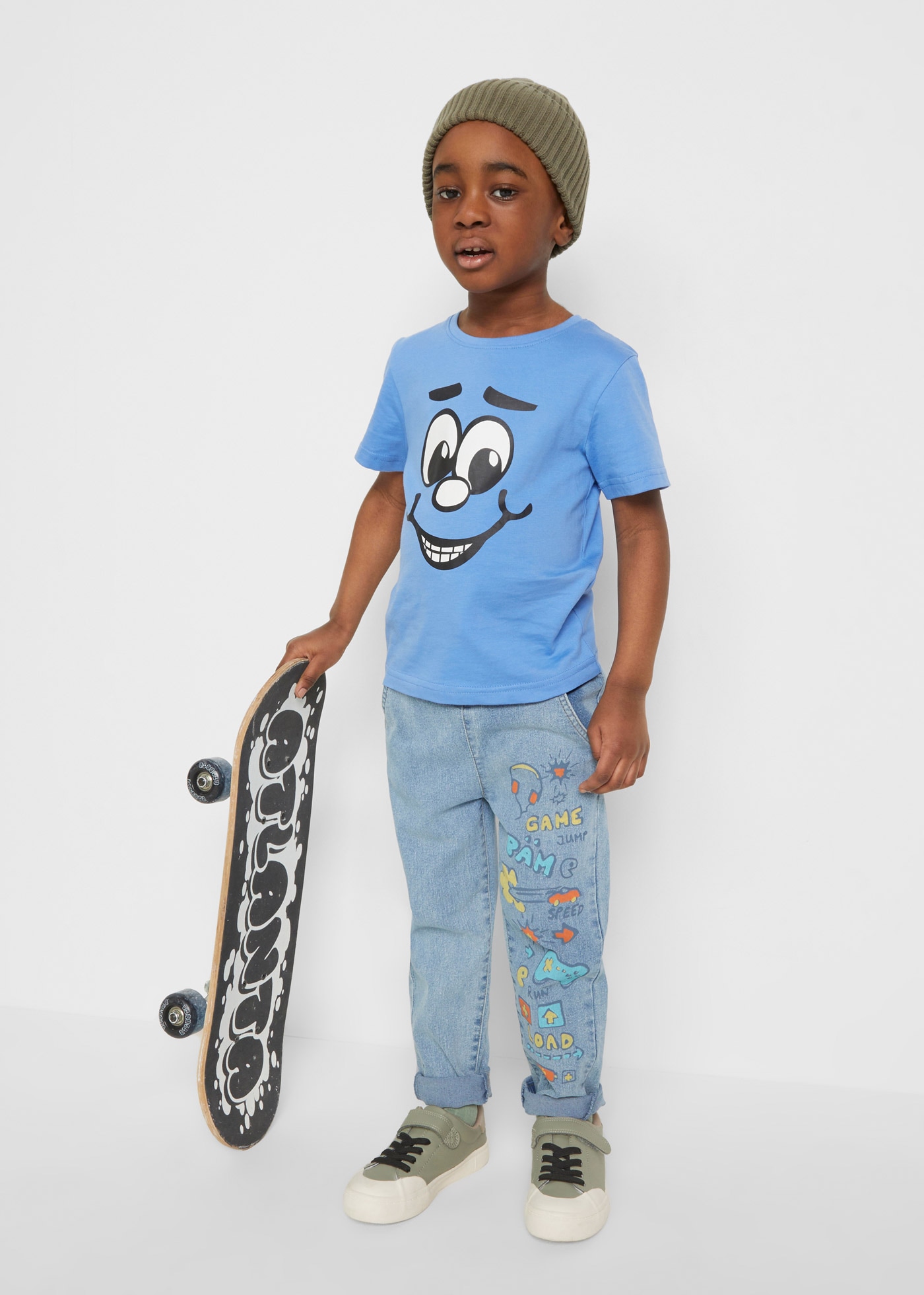 bonprix T-Shirt Packung, 2 Stk. bequeme Passform, Kurzarm-Design, aus Baumwolle