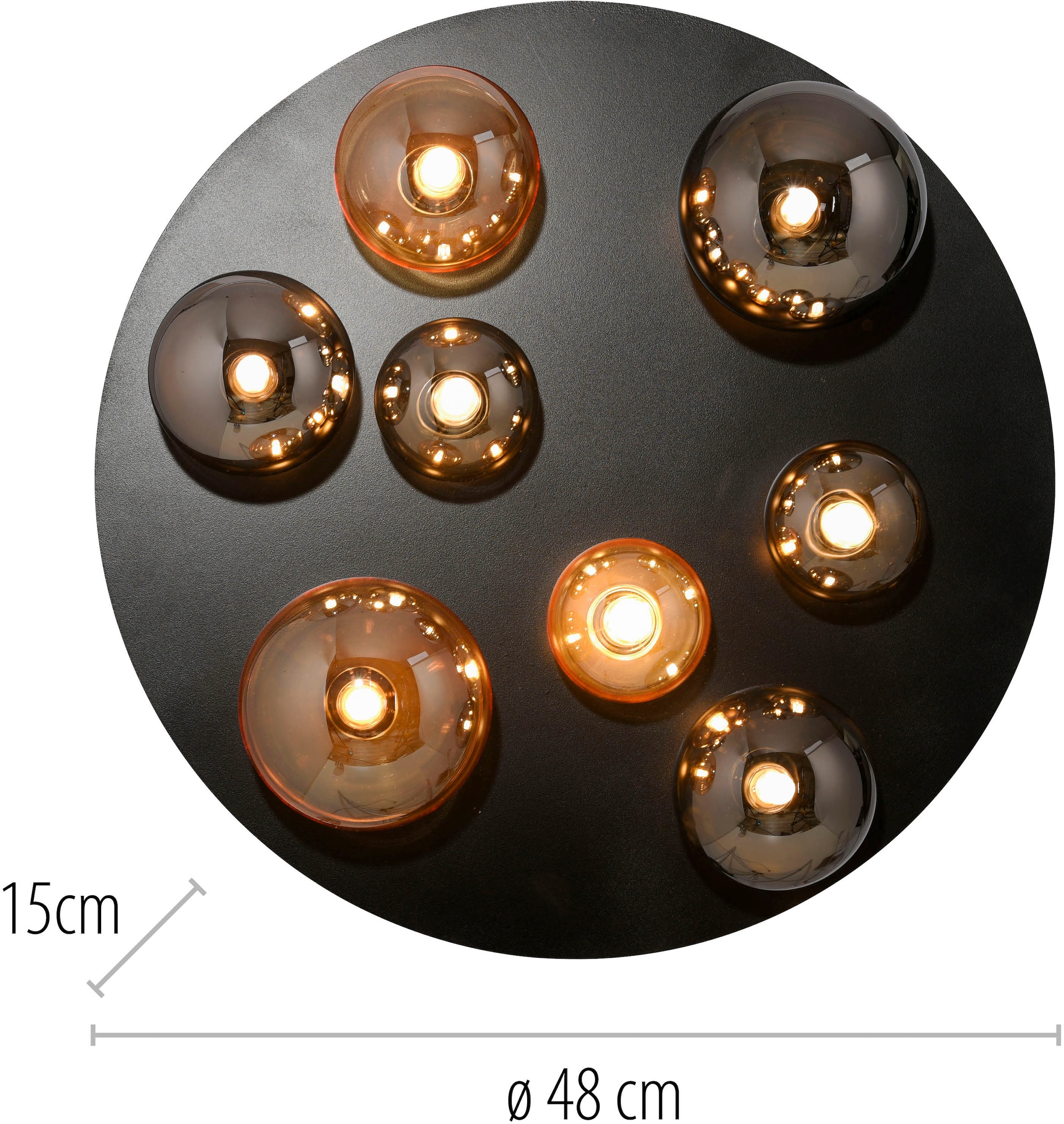 Paul Neuhaus LED Deckenleuchte »POPSICLE« G9 1 Stk. Warmweiß Rauch und Ambergläser in vers. Größen