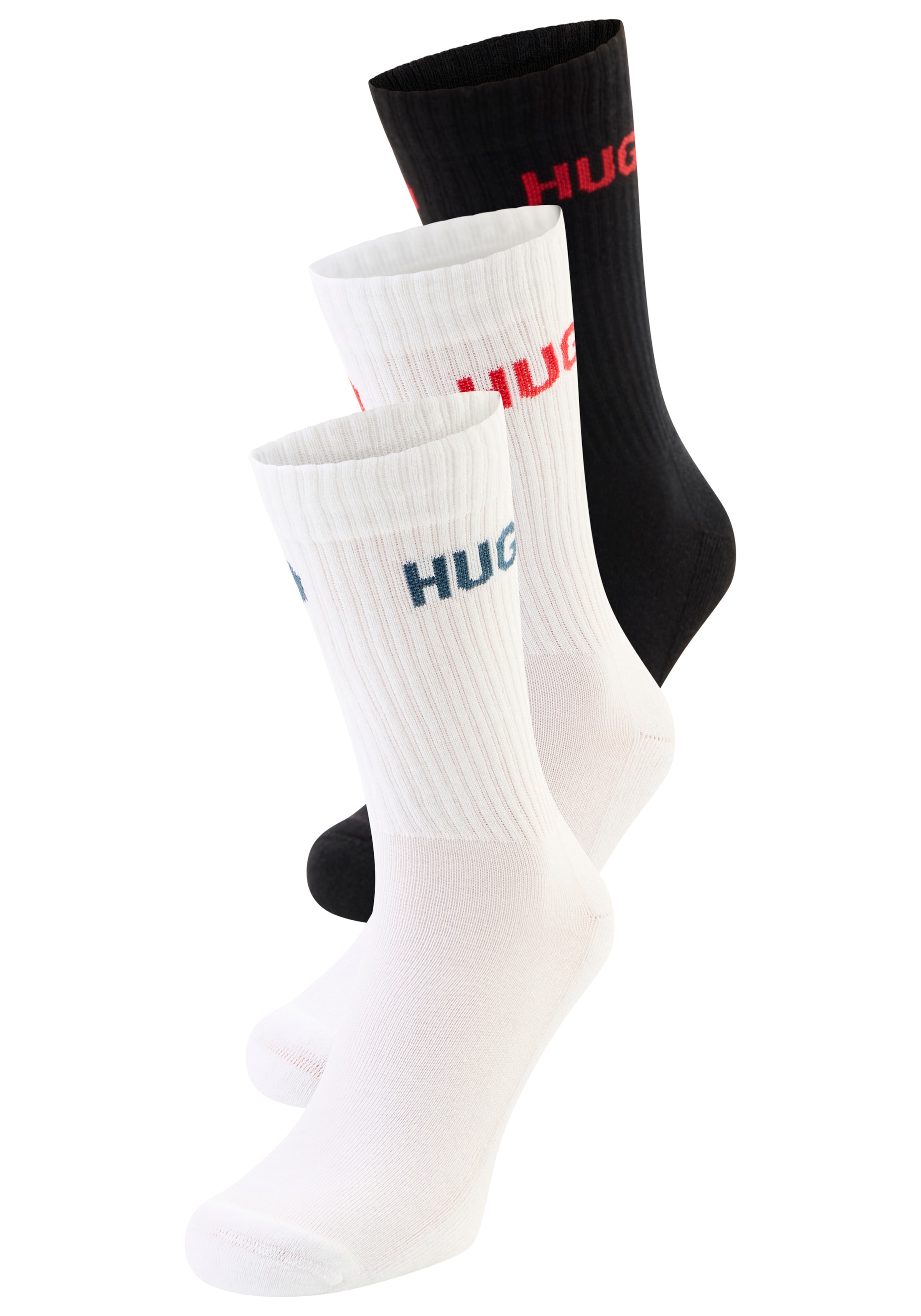 HUGO Underwear Socken »6P QS RIB LOGO CC« Packung, 6er Pack, 6 Paar tlg. mit eingestricktem HUGO Logo