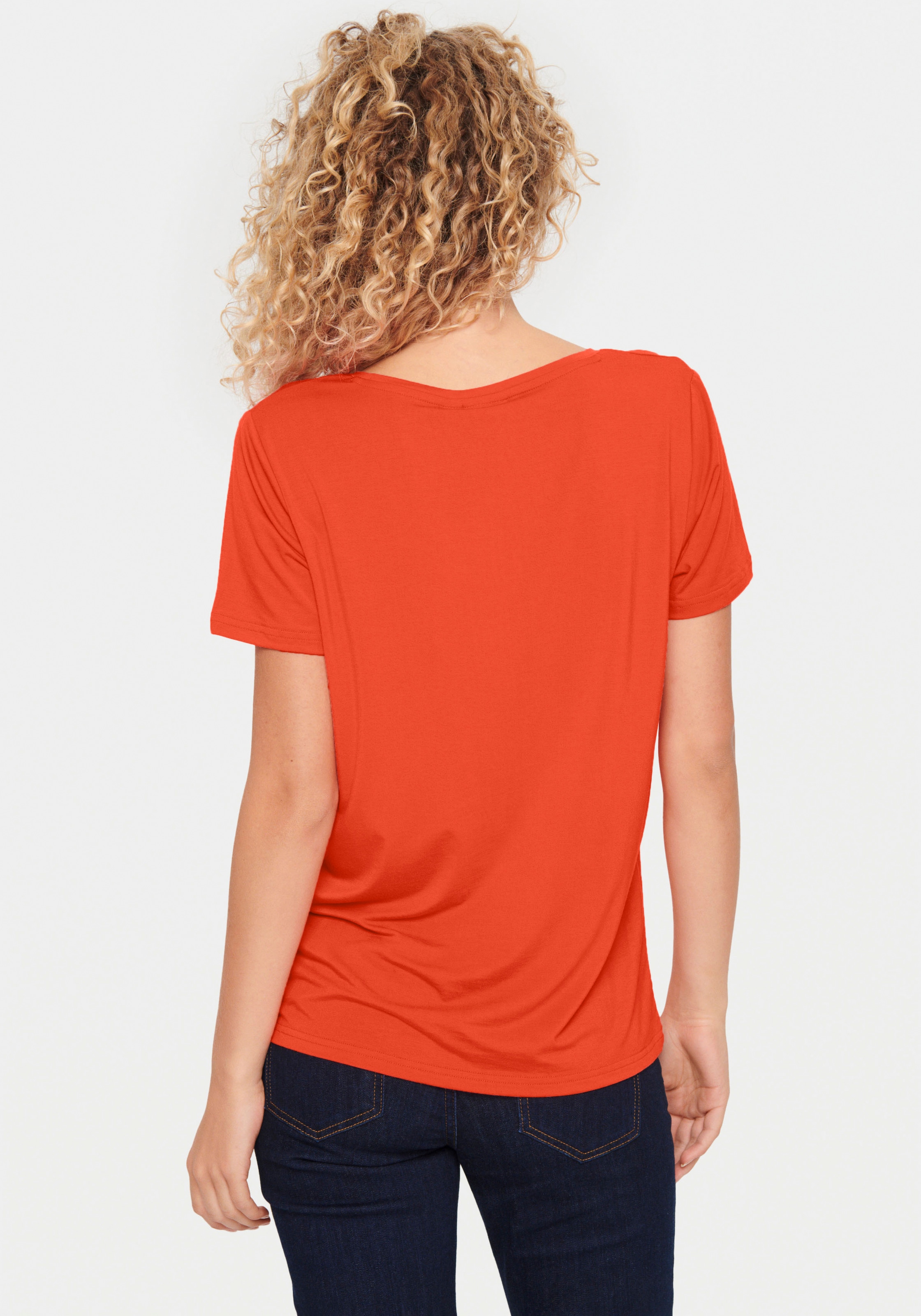 Saint Tropez Kurzarmshirt »AdeliaSZ V-N T-Shirt«