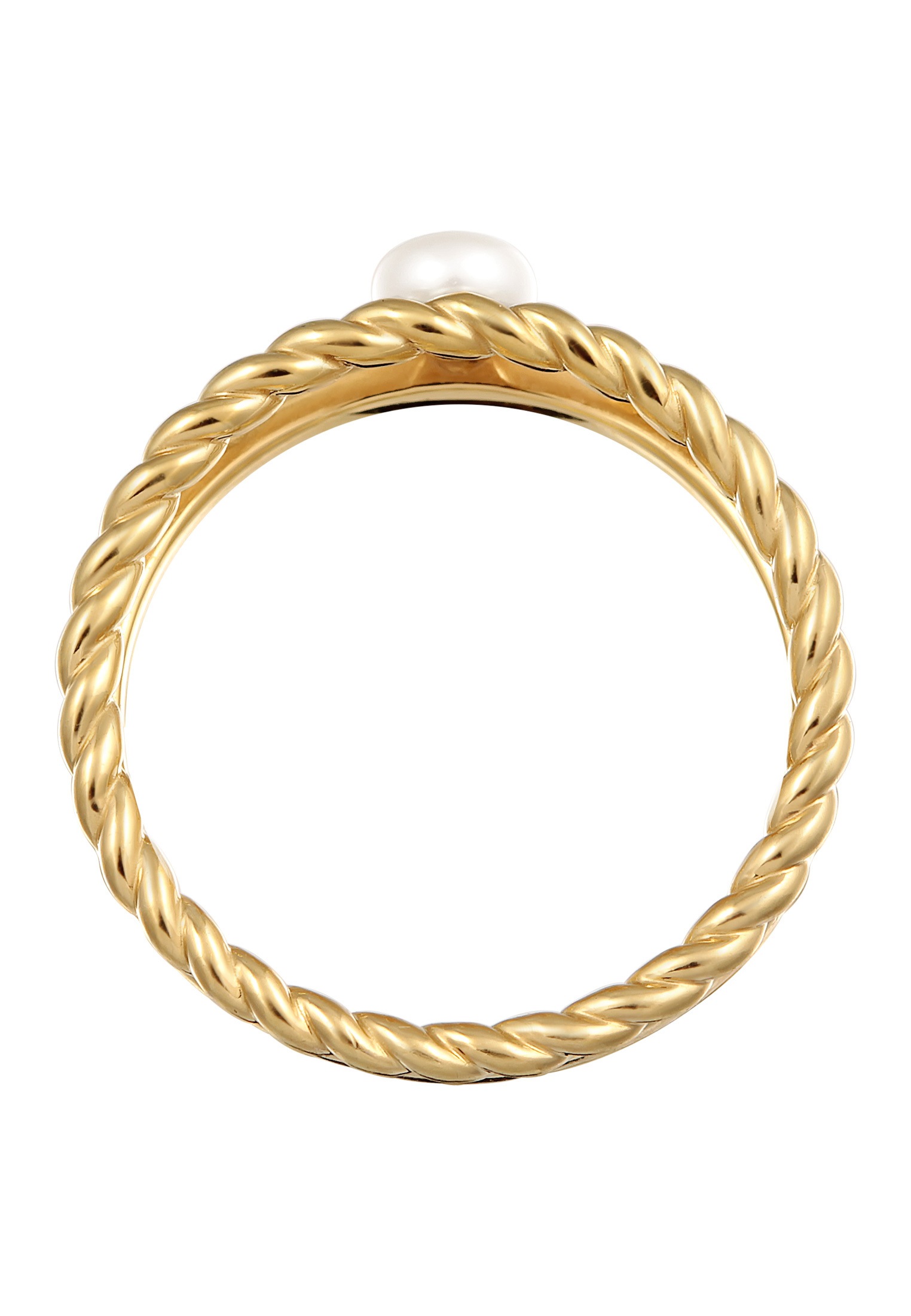 Elli Premium Perlenring »Ring Süßwasserperle Modisch Kordel 925 Silber«