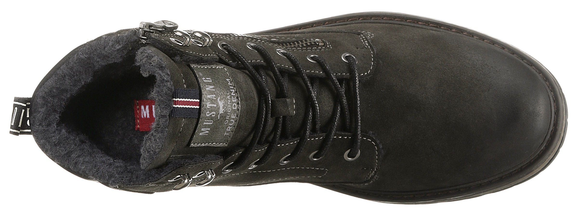 Mustang Shoes Schnürboots, mit seitlichem Reißverschluss für leichteres Schlupfen